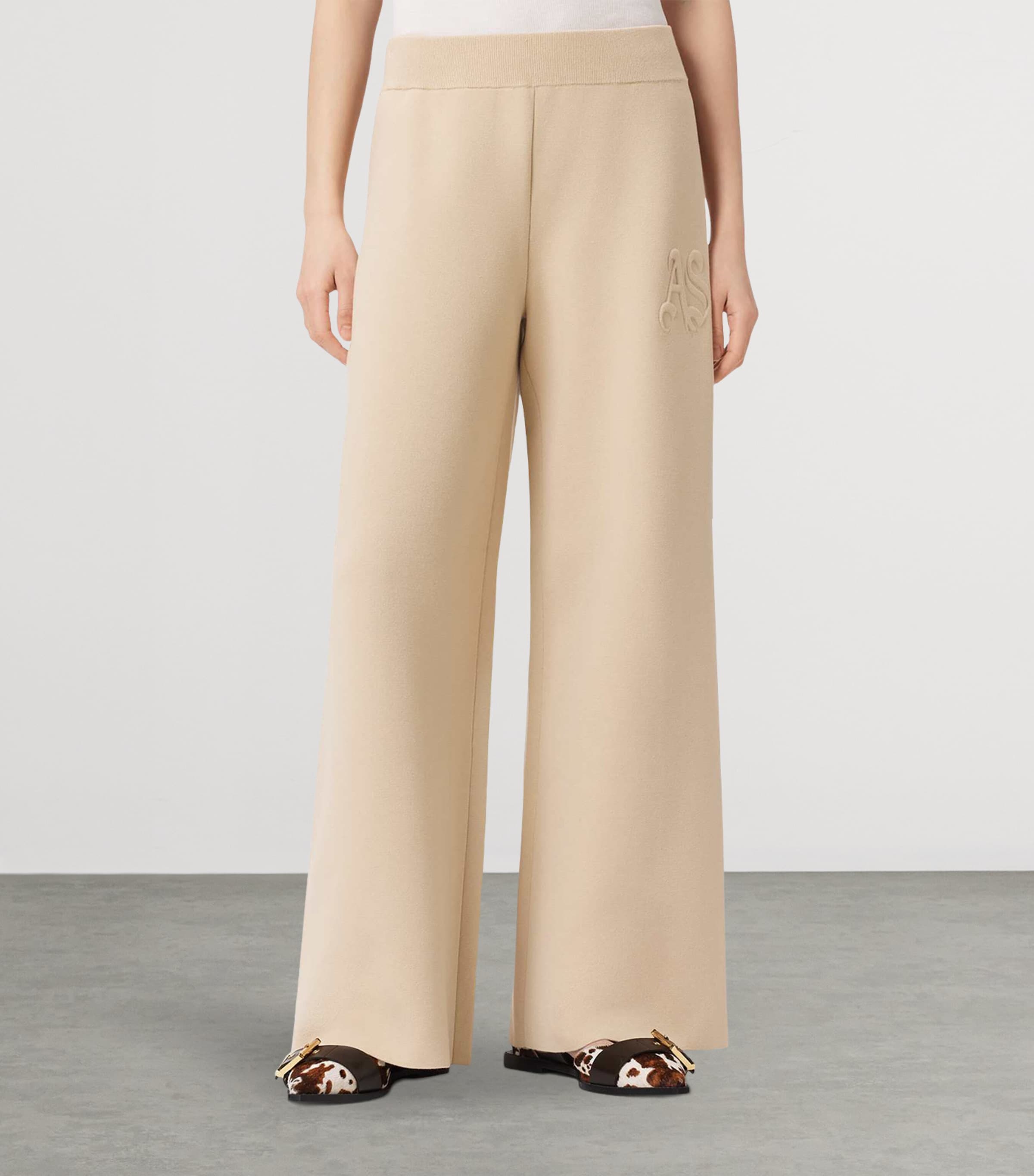 AllSaints Womens Sonny Straight Sweatpants Pebble White Image 3