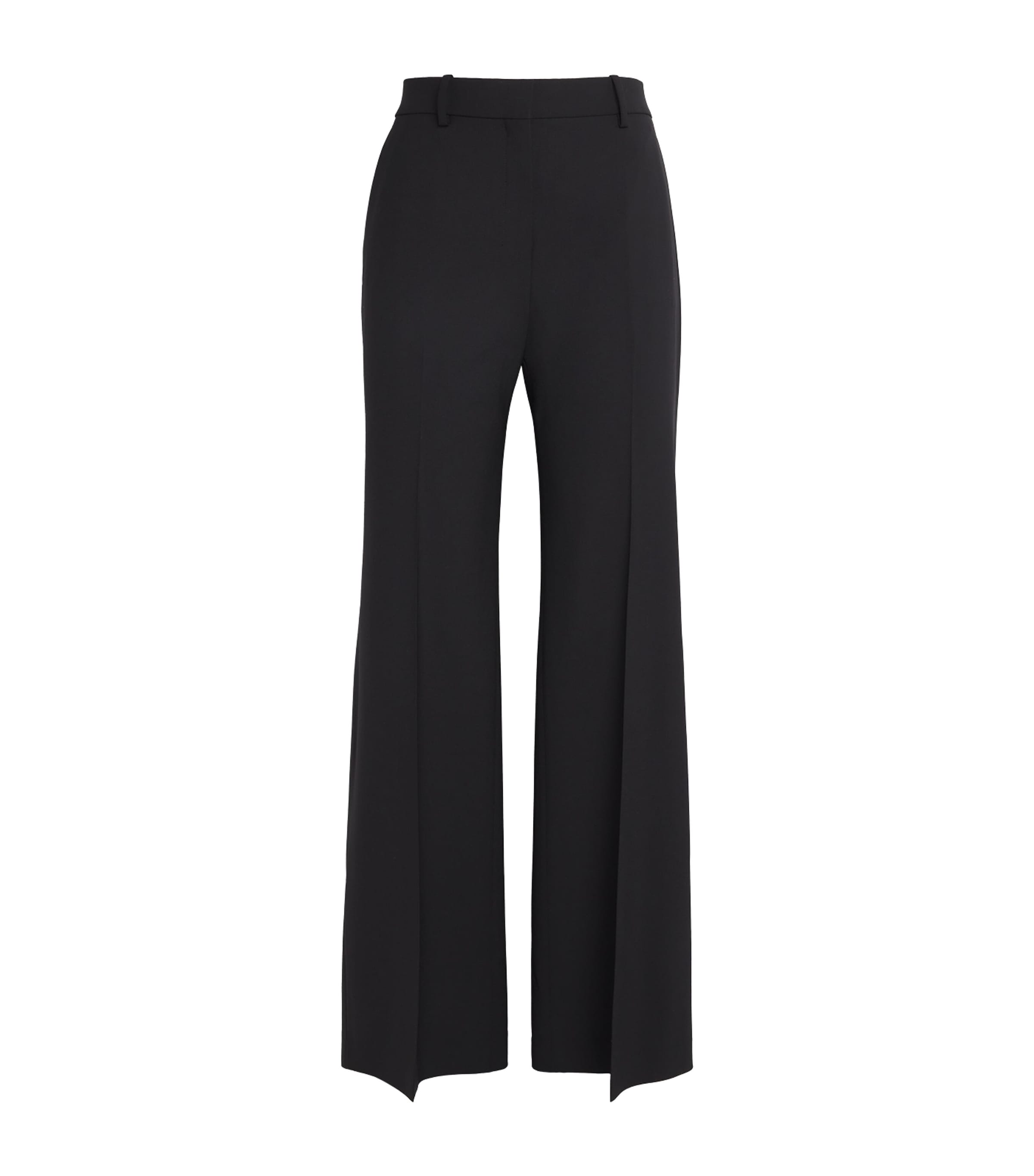 Stretch-Wool Flared Trousers 001 BLACK Image 1
