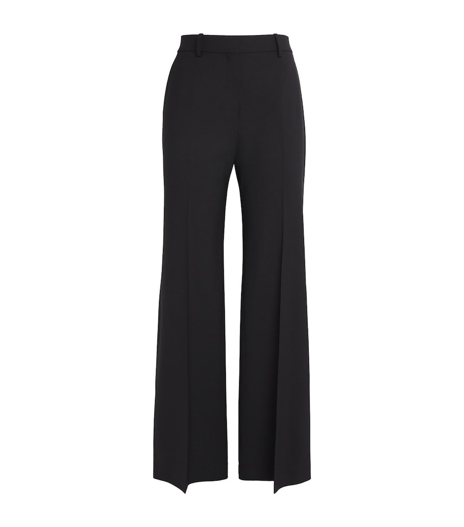 Stretch-Wool Flared Trousers 001 BLACK Image 1