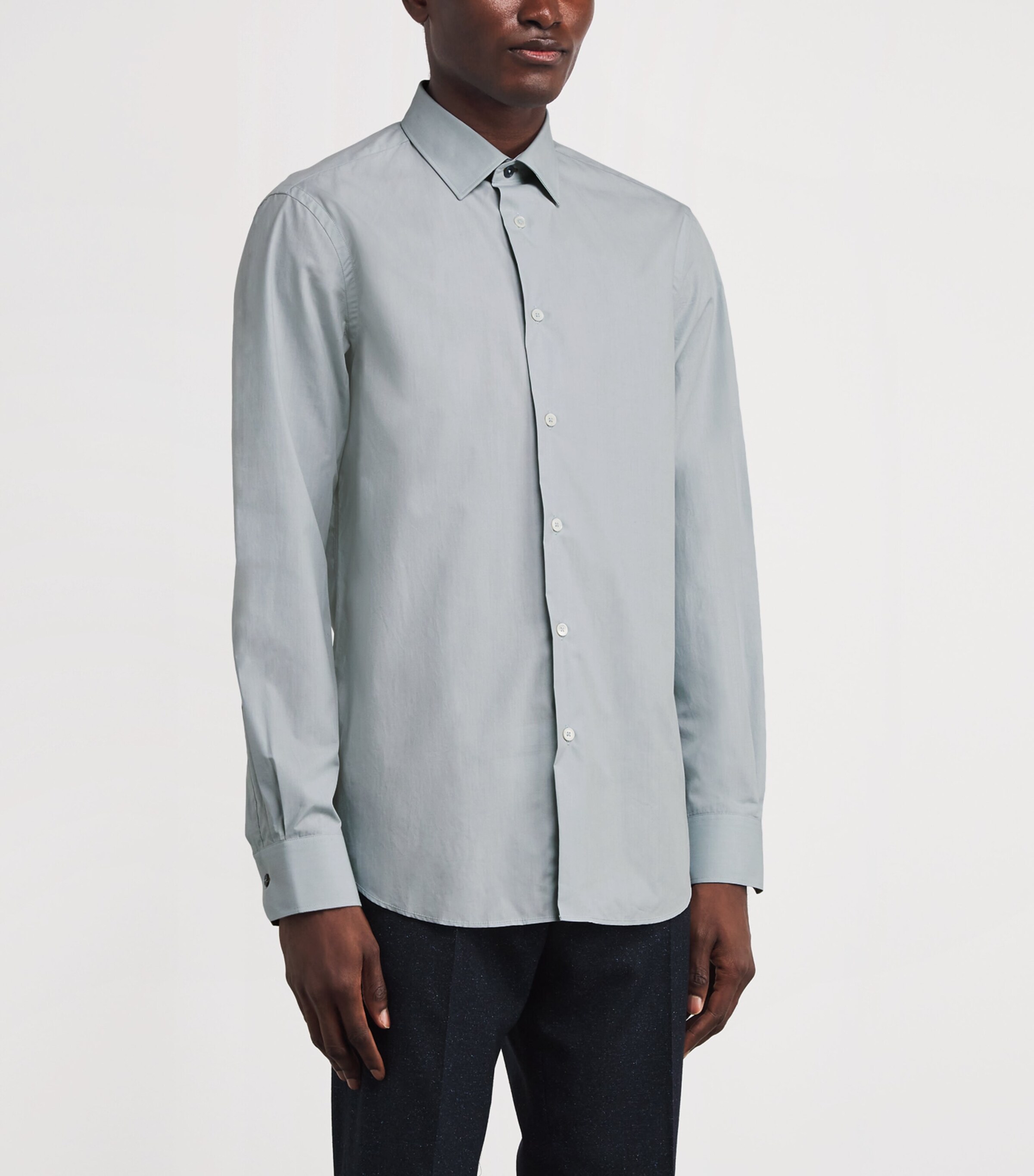 Cotton Long-Sleeve Shirt 40_LIGHT BLUE Image 3