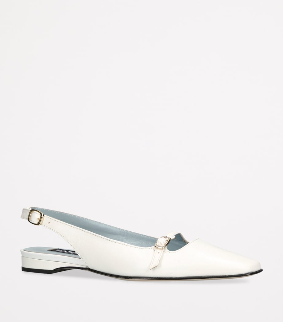 Leather Ninon Slingback Ballet Flats BEIGE Image 3