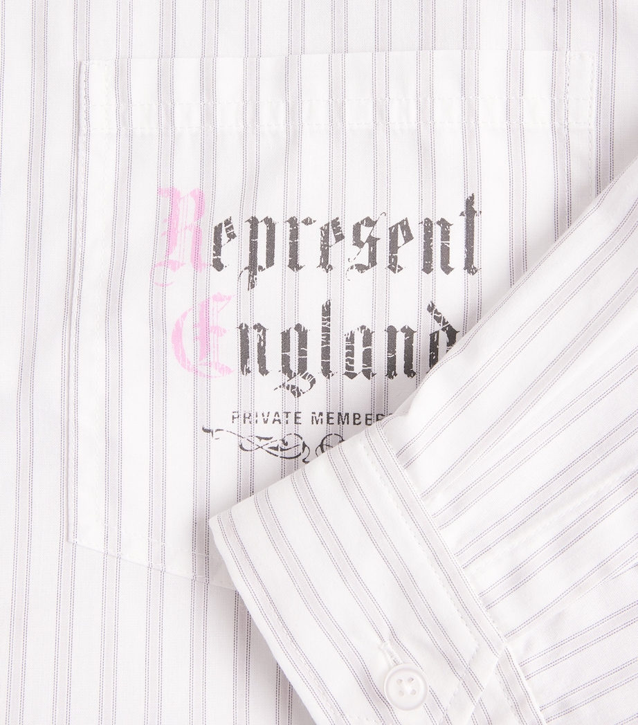 Represent Mens Cotton Pinstripe Shirt Flat White Image 6