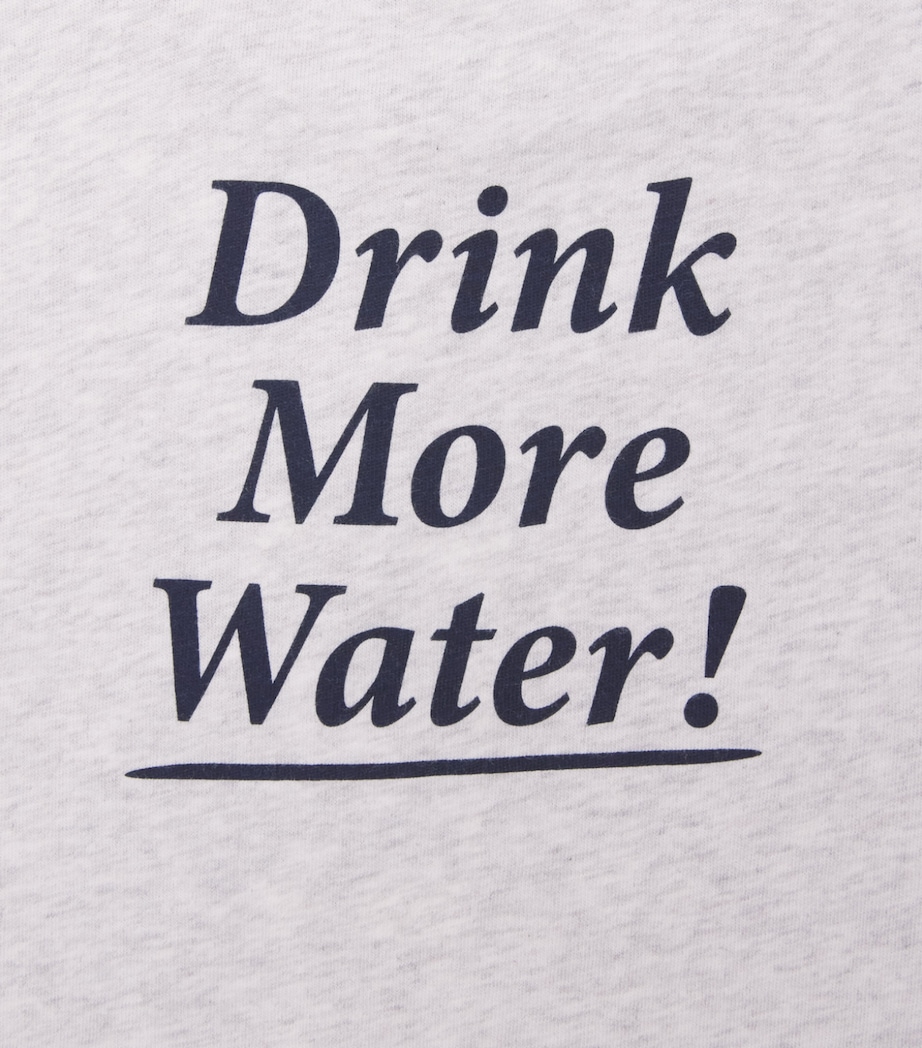 SPORTY & RICH KIDS Drink More Water T-Shirt (2-14 Years) Heather Gray/navy Image 4