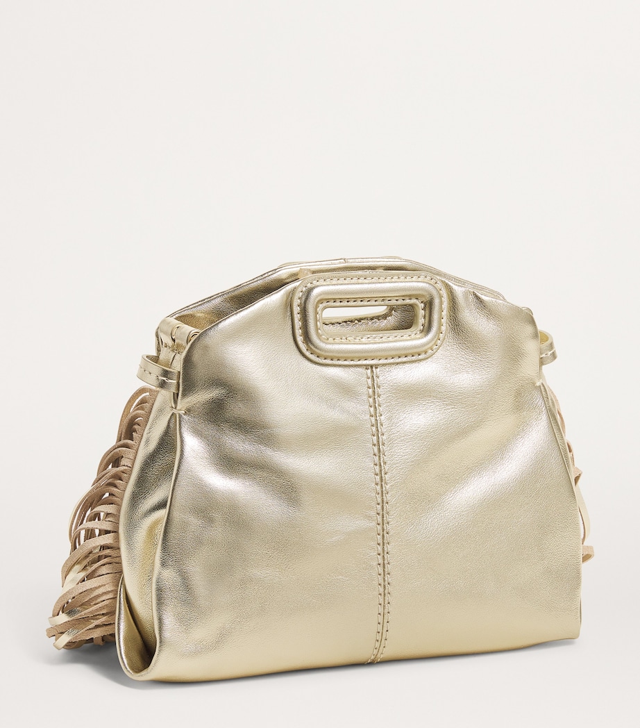 Maje Mini Leather Miss M Shoulder Bag Gold Image 3