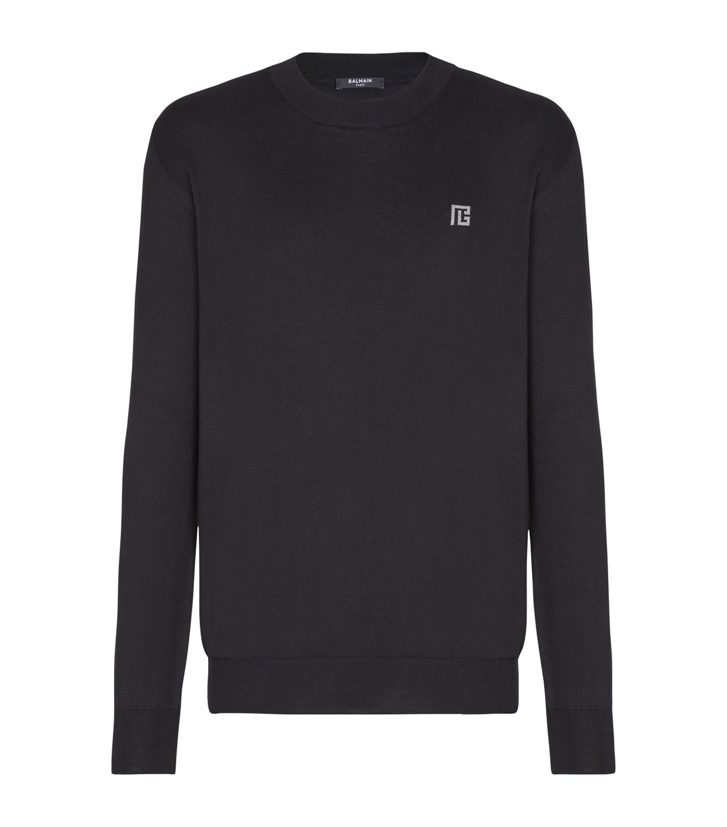 Silk-Blend Logo Sweater EQU NOIR/GRIS CHIN+ Image 1