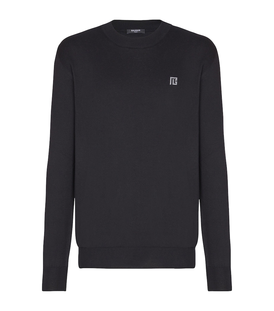 Silk-Blend Logo Sweater EQU NOIR/GRIS CHIN+ Image 1