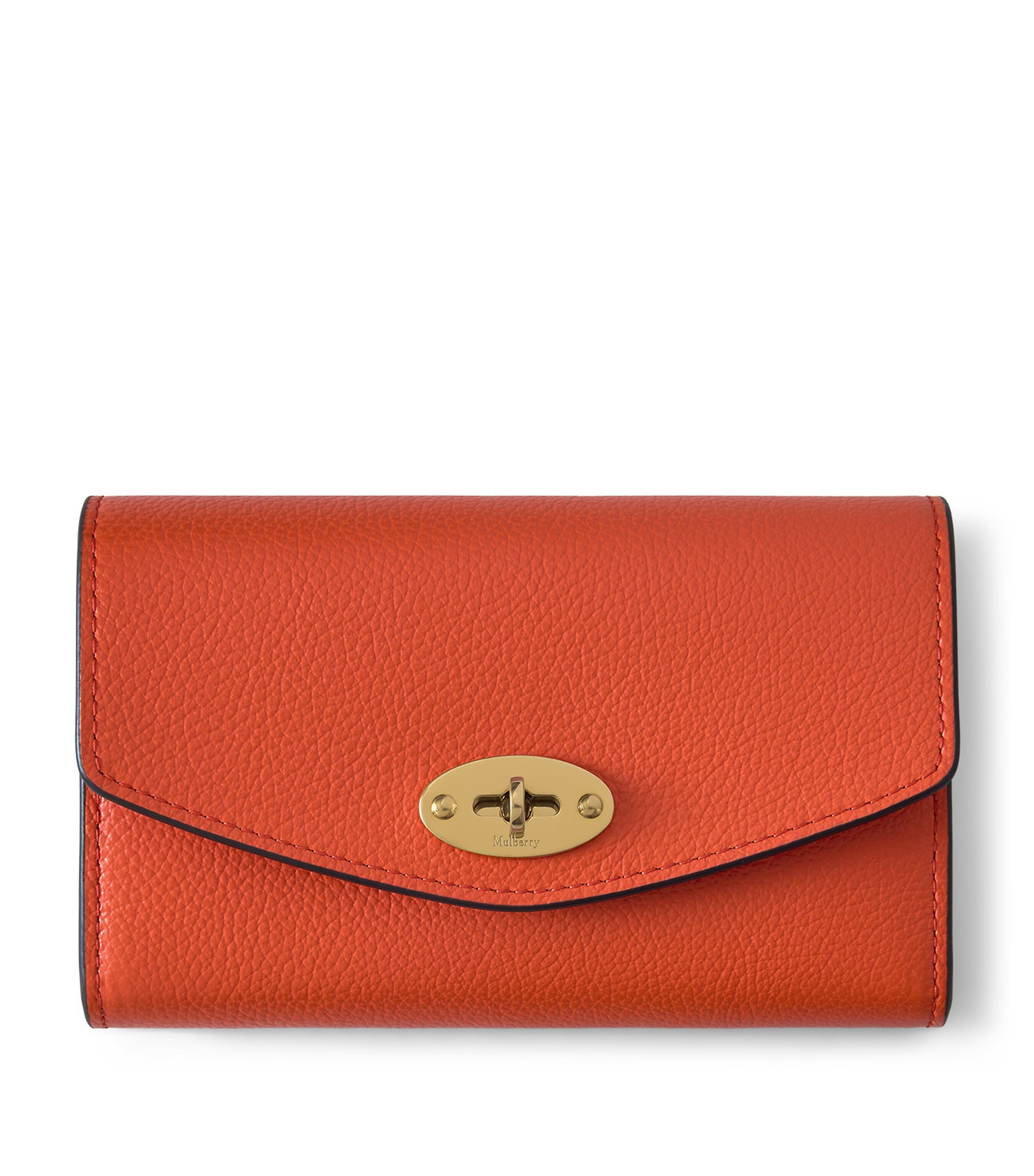 Mulberry Medium Leather Darley Wallet Coral Orange Image 1