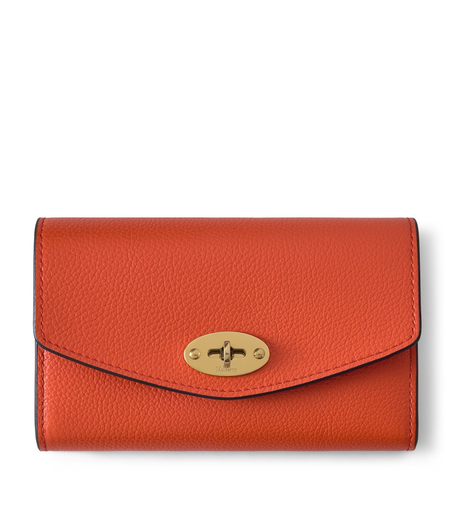 Mulberry Medium Leather Darley Wallet Coral Orange Image 1