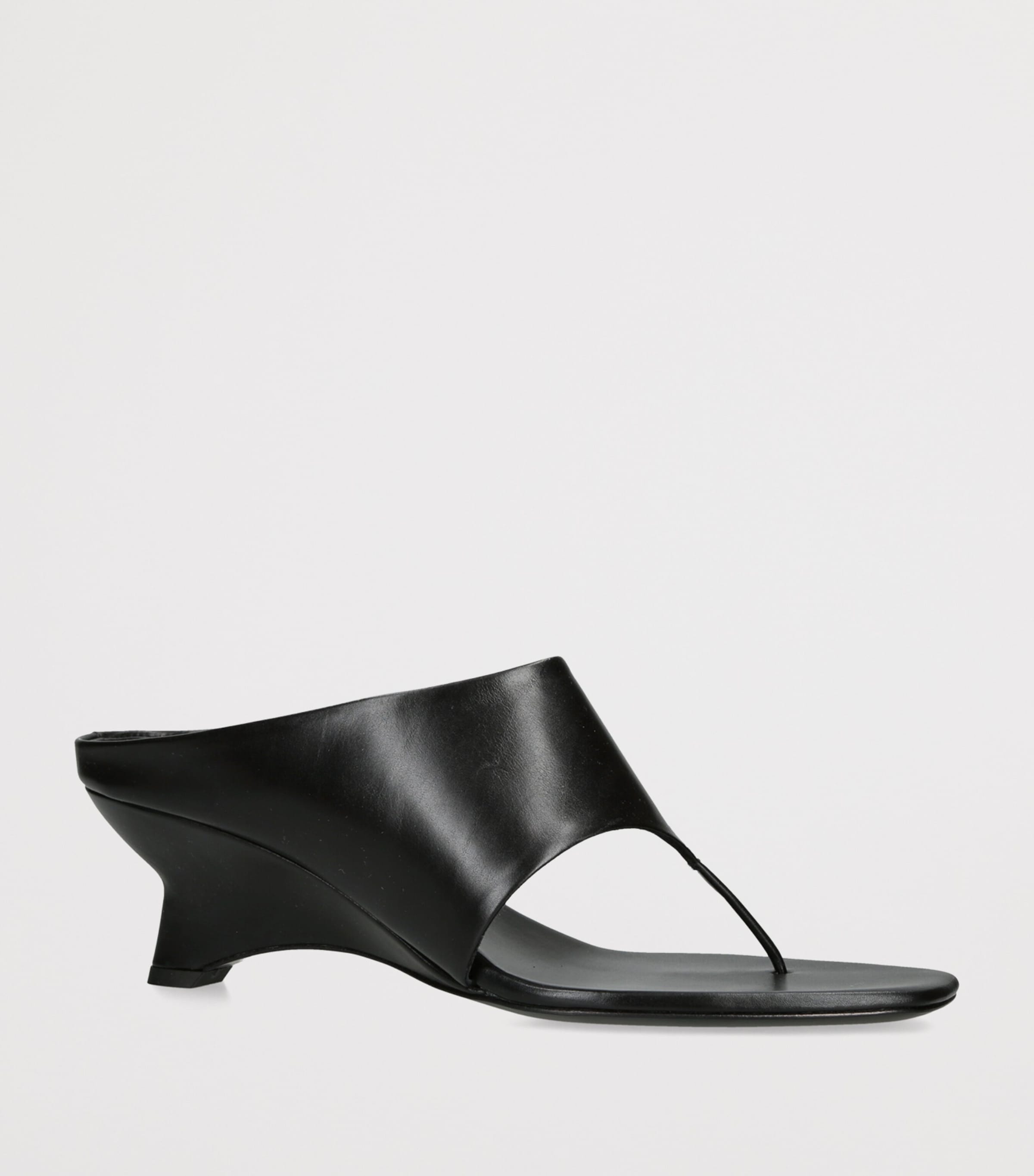 Khaite Leather Marlow Heeled Mules 55 Black Image 5