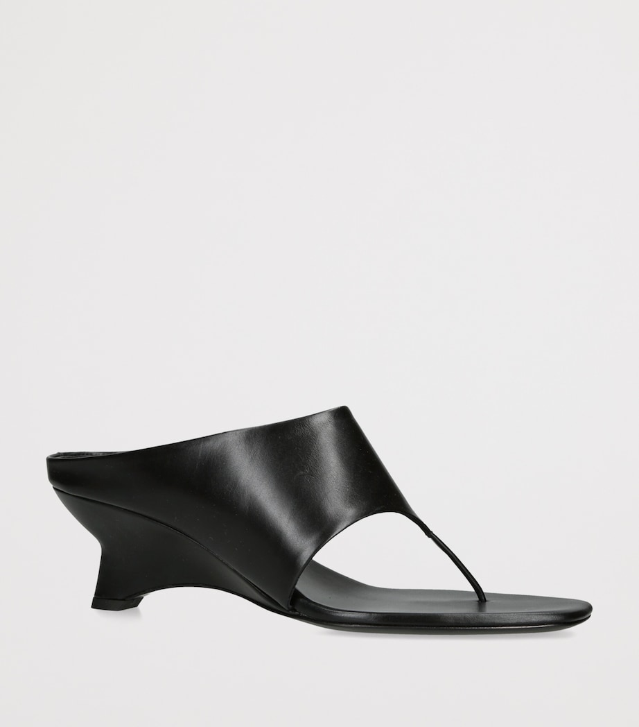 Khaite Leather Marlow Heeled Mules 55 Black Image 5