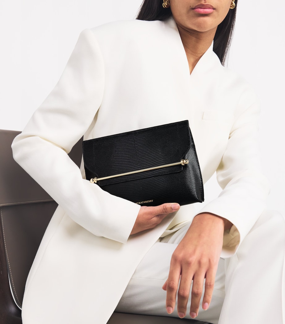 Strathberry Leather Stylist Clutch Bag Black Image 2