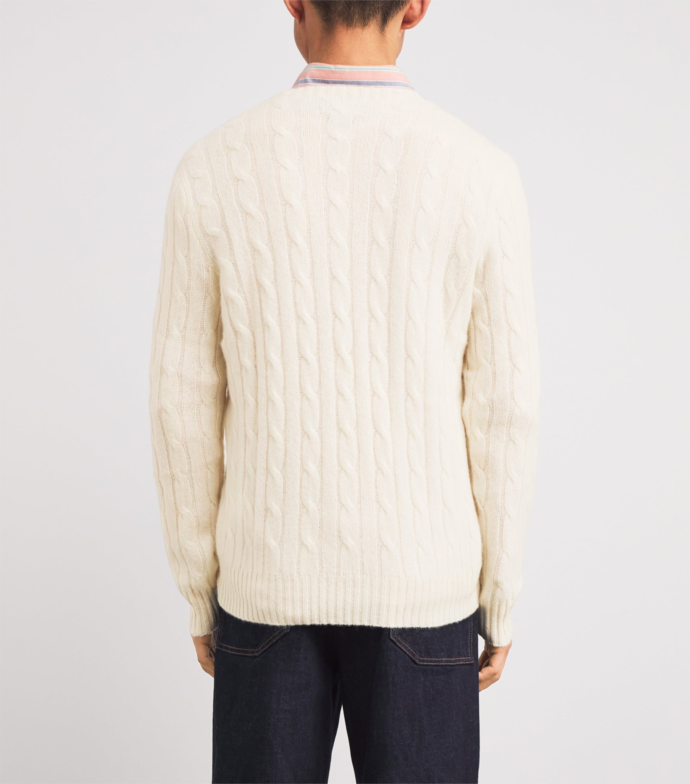 Cashmere Cable-Knit Sweater PARCHMENT CREAM Image 4