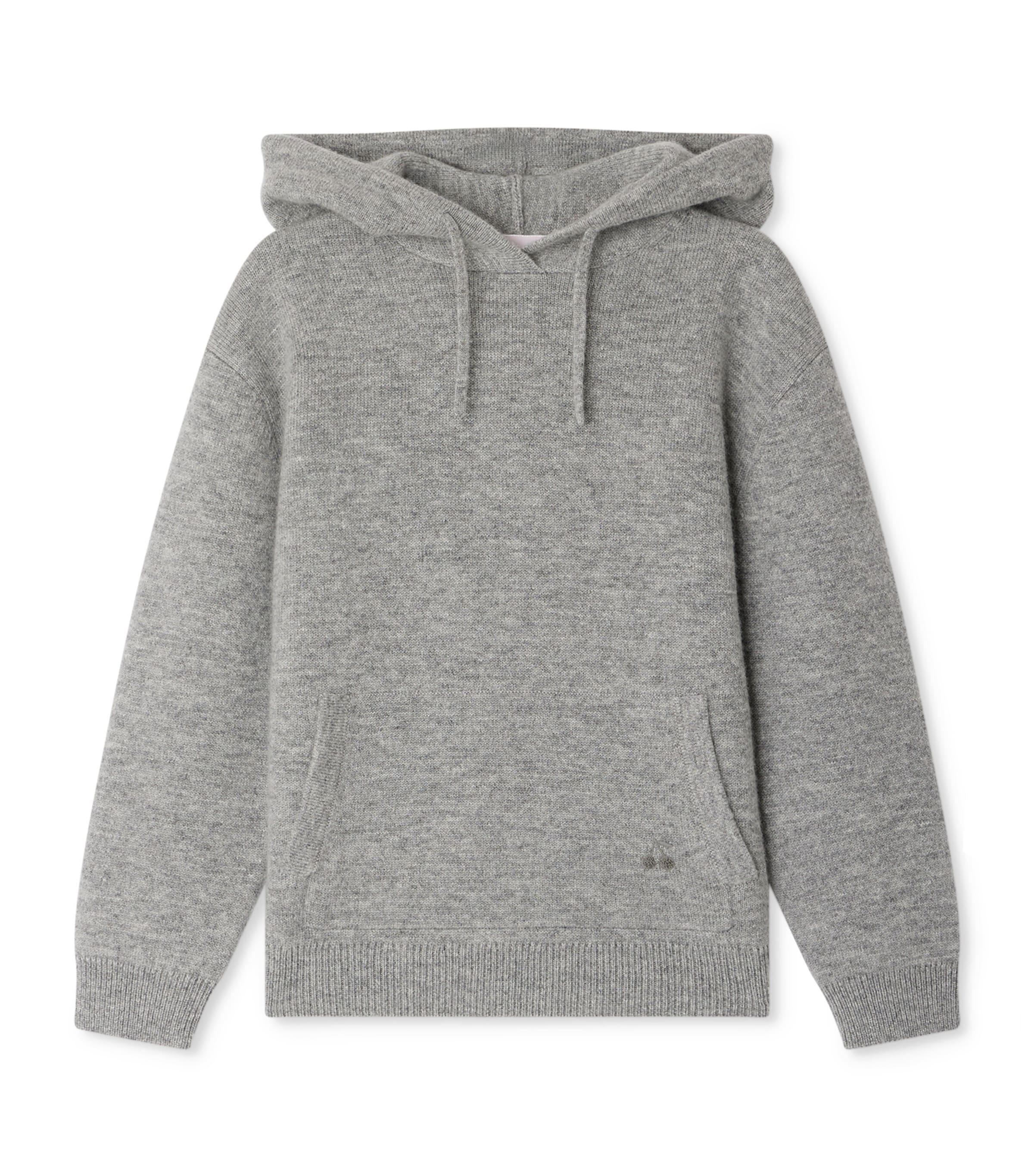Bonpoint Wool-cashmere Hoodie In Gray