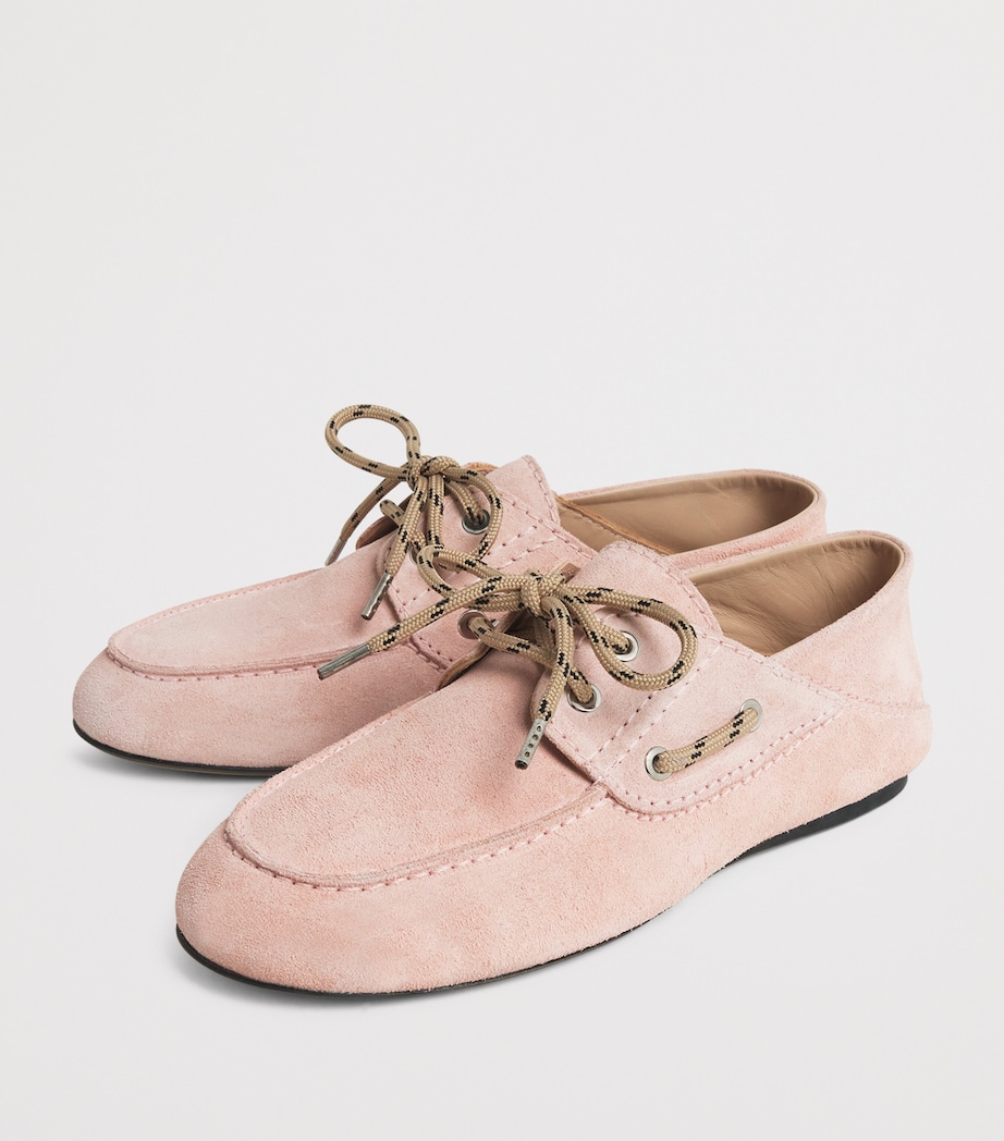 Sandro Paris Suede Boat Shoes Pink Image 3