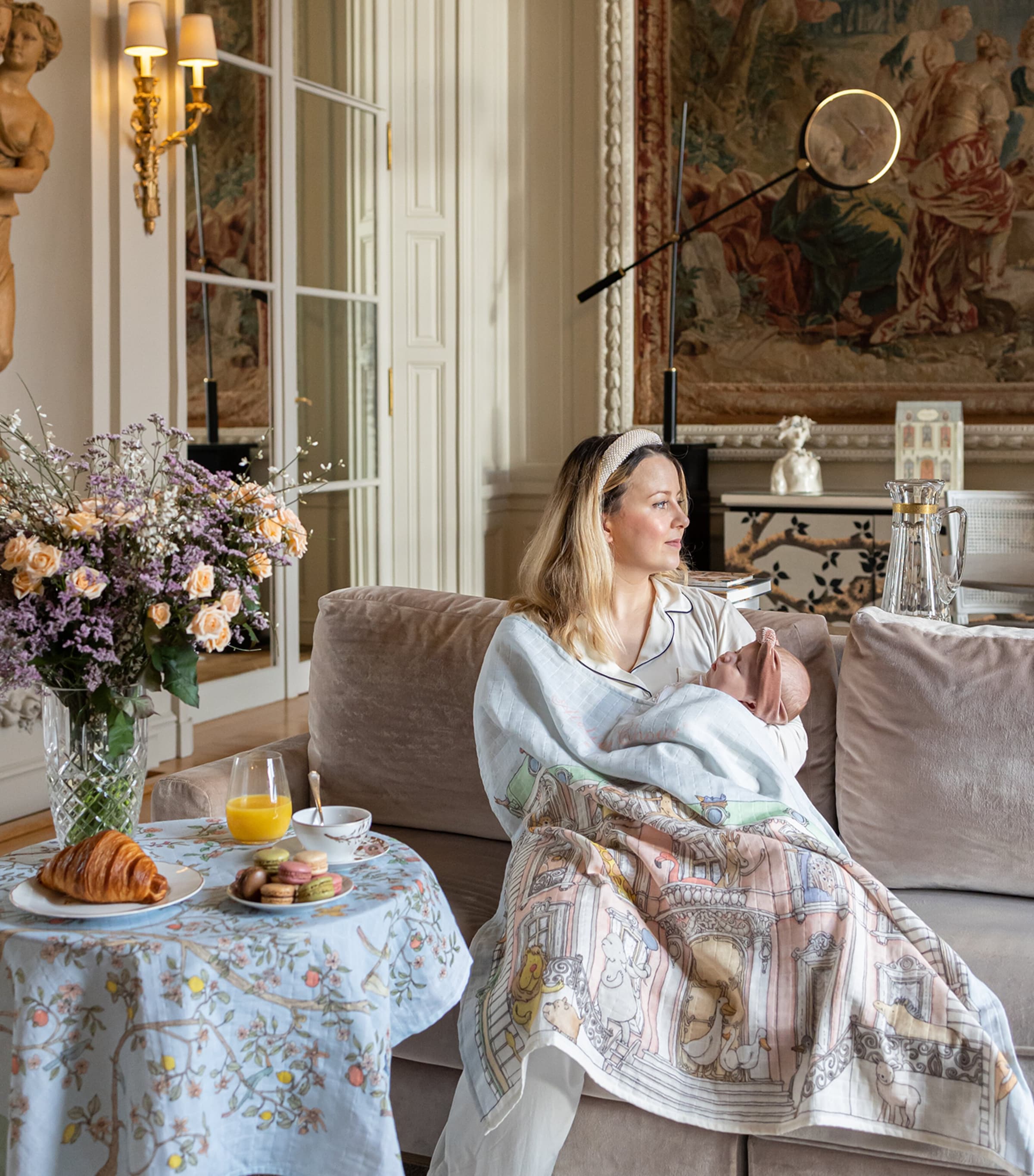 Atelier Choux Cotton Monceau Mansion Swaddle | Harrods US