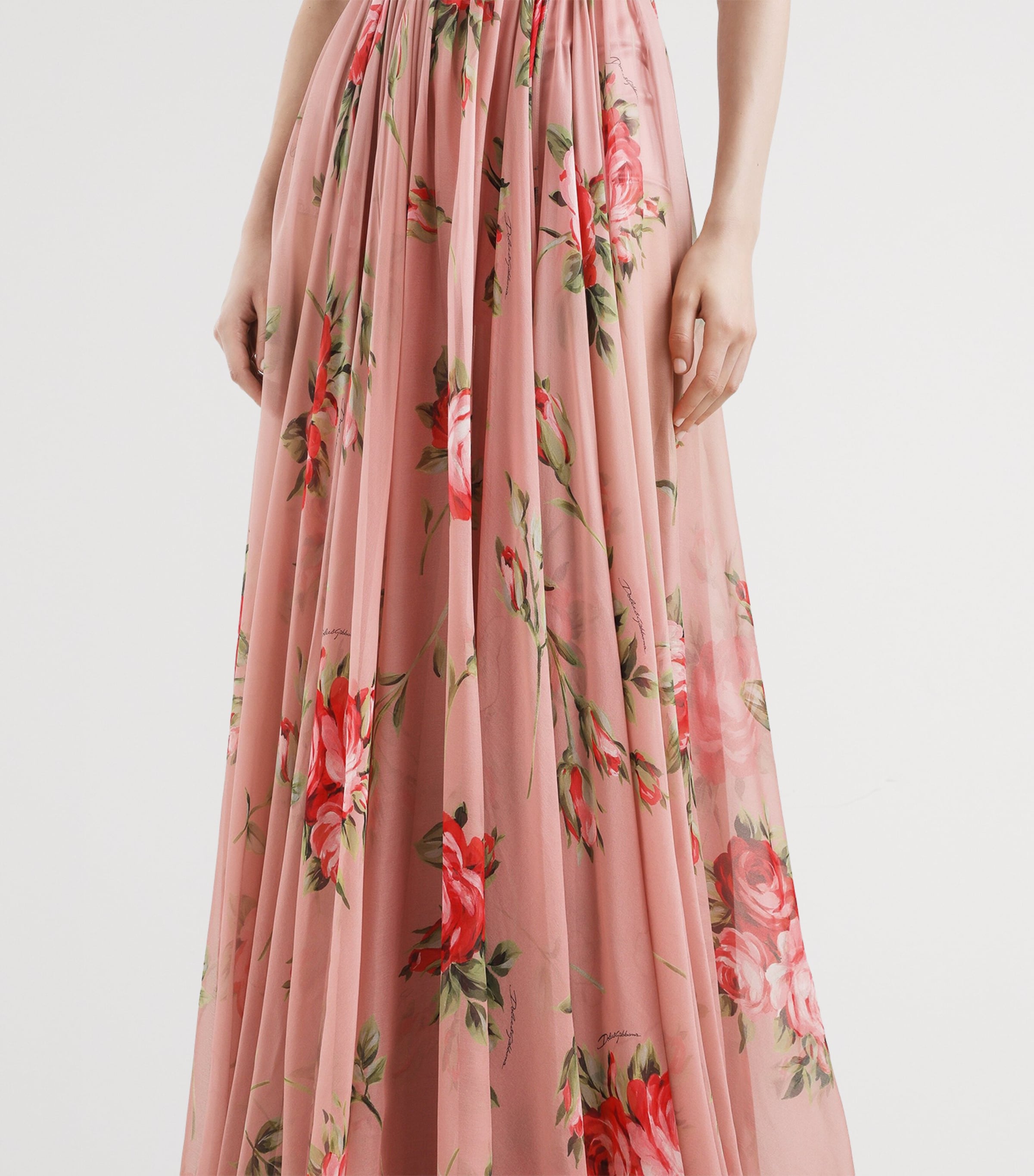 Dolce&Gabbana Womens Silk Floral Print Maxi Dress Bouq Image 4