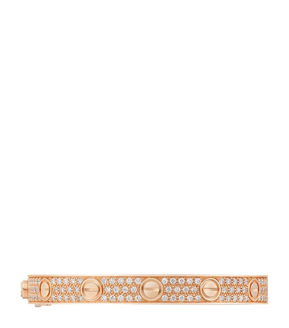 Cartier LOVE Classic Rose Gold and Diamond-Paved Bracelet Rose Gold Image 3