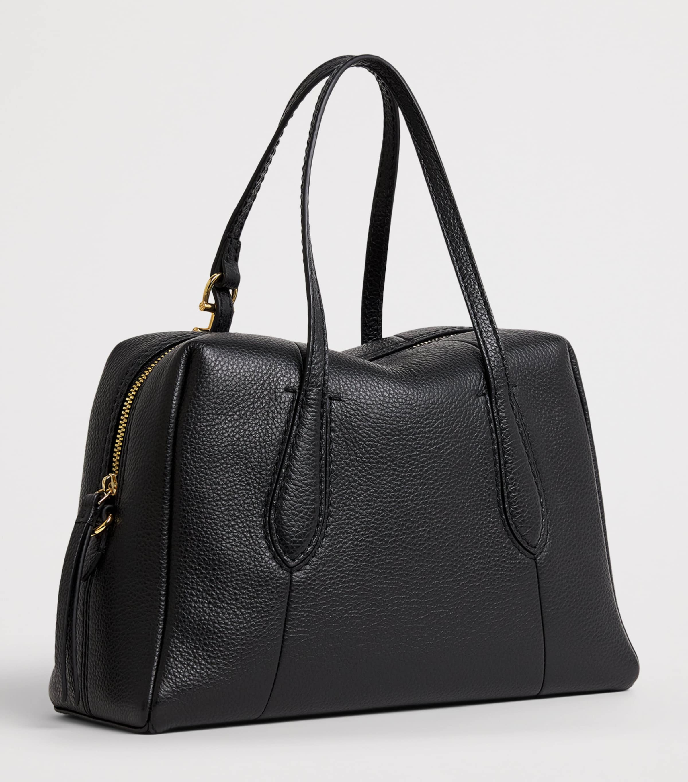 Harrods Small Leather Wren Shoulder Bag Black Image 3