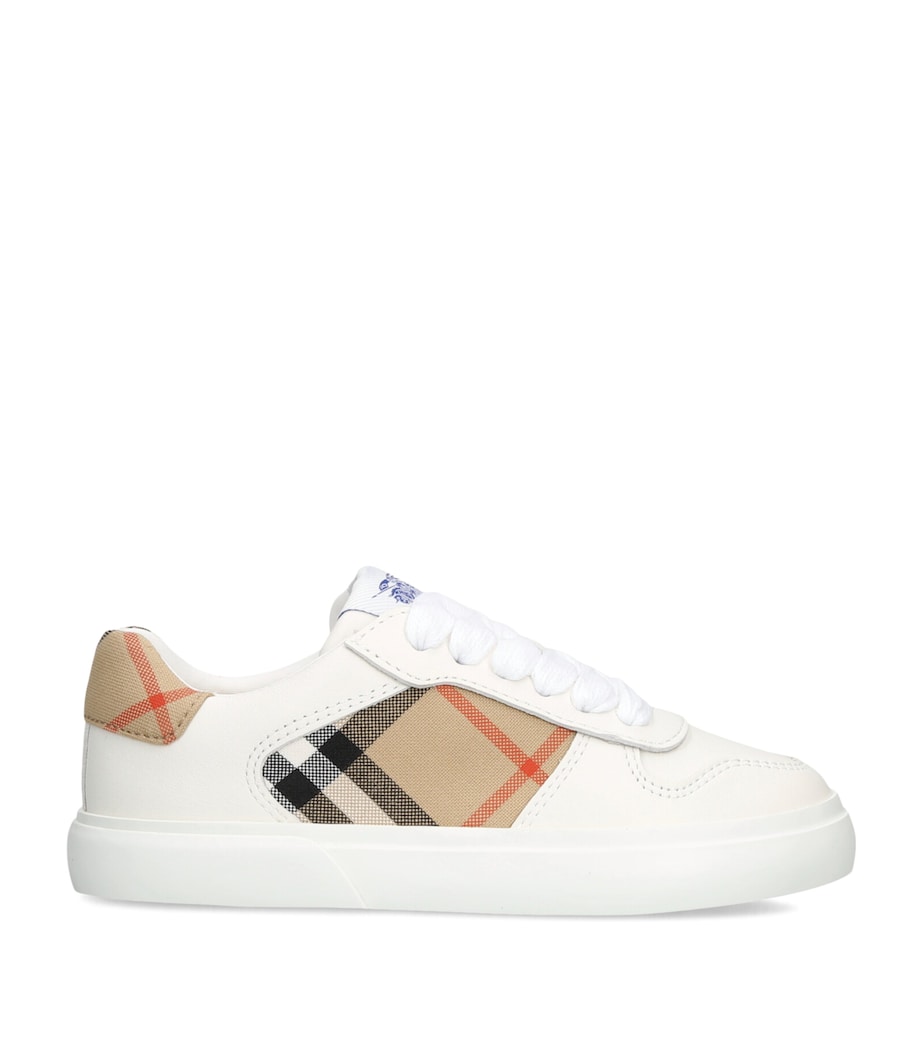 Burberry Kids Leather Noah Sneakers White/comb Image 1