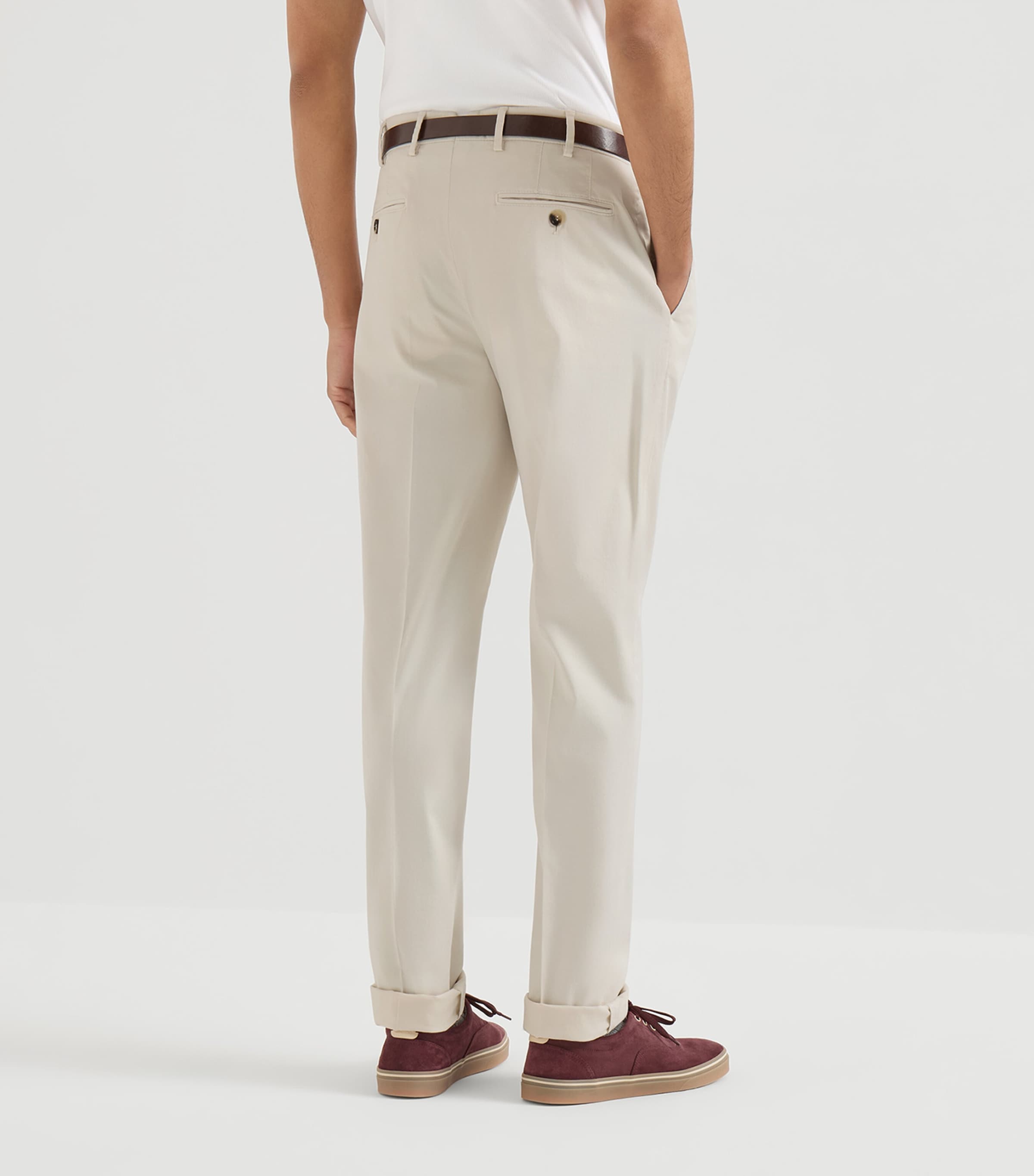 Brunello Cucinelli Mens Pima Cotton Comfort Gabardine Trousers Image 5