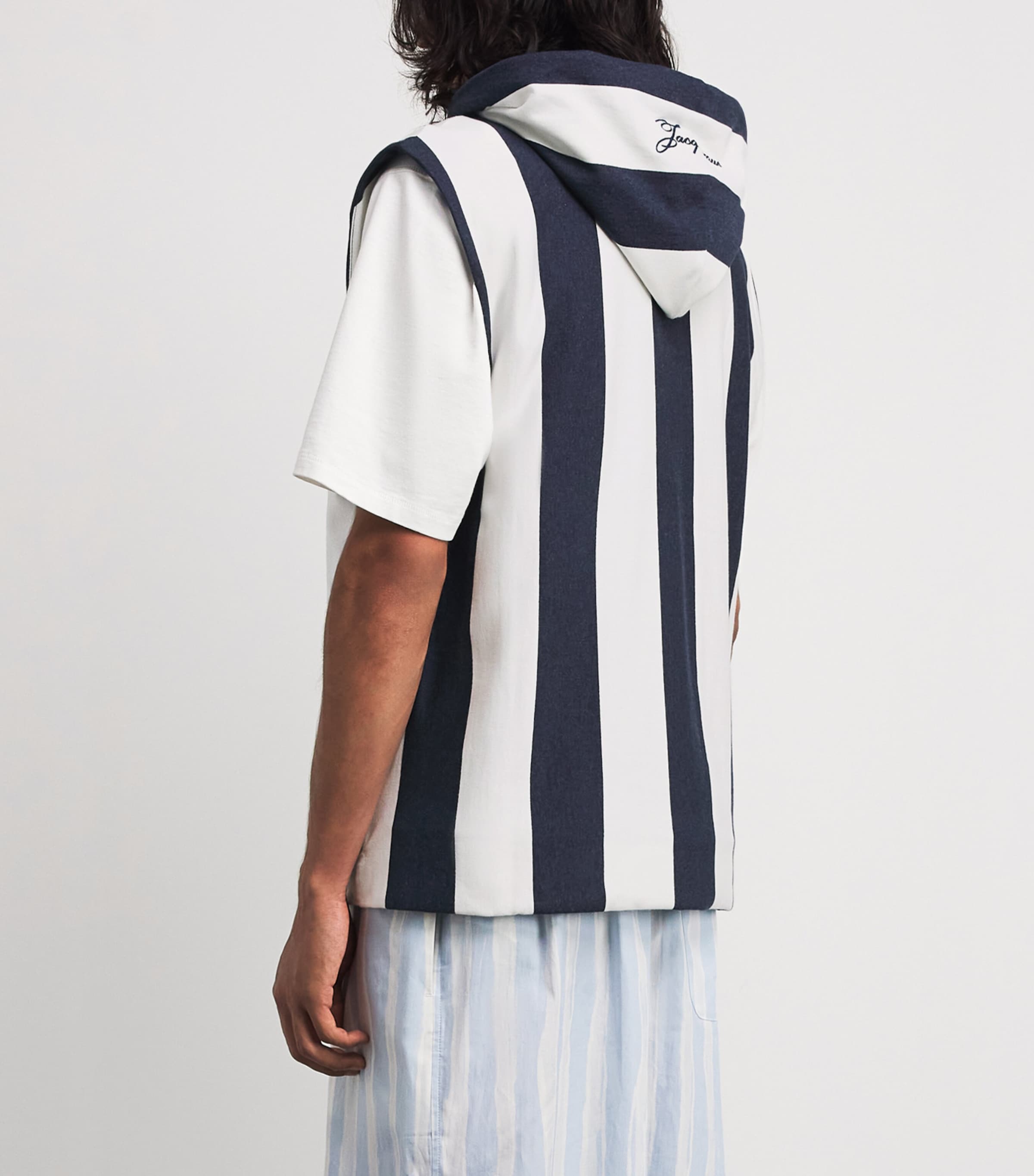 Jacquemus Mens Marinière Stripe Sleeveless Hoodie Jqrd Bg Strp Nvy Image 5