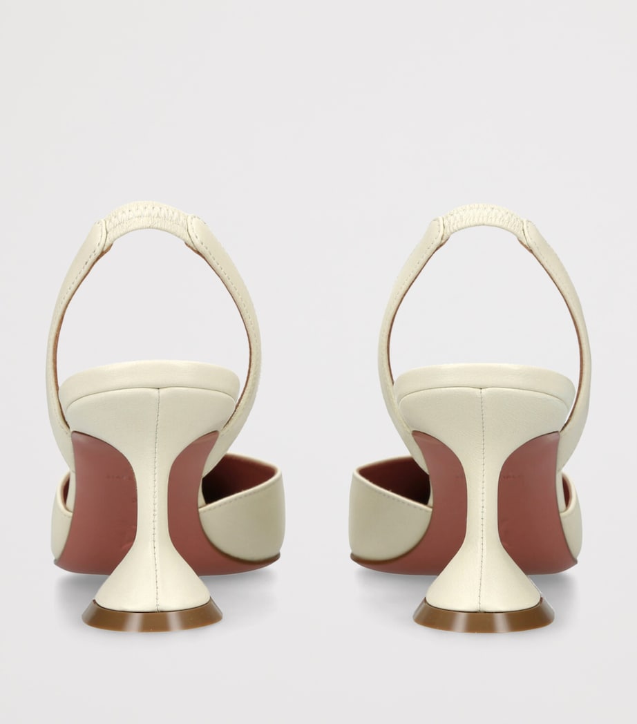 Leather Holli Slingback Pumps 70 BONE Image 2