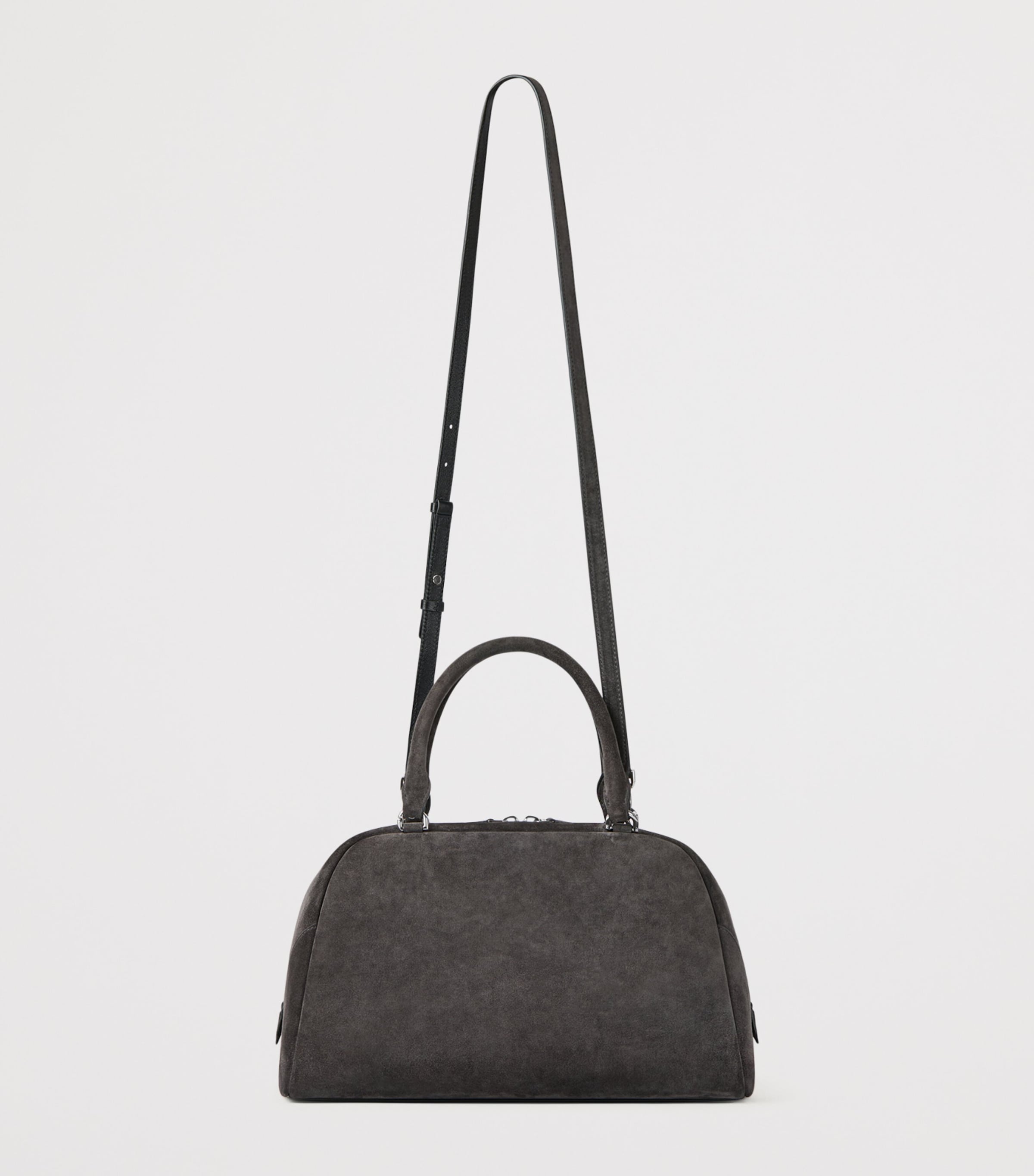 Suede Antigona Cube East-West Top-Handle Bag DARK GREY Image 4