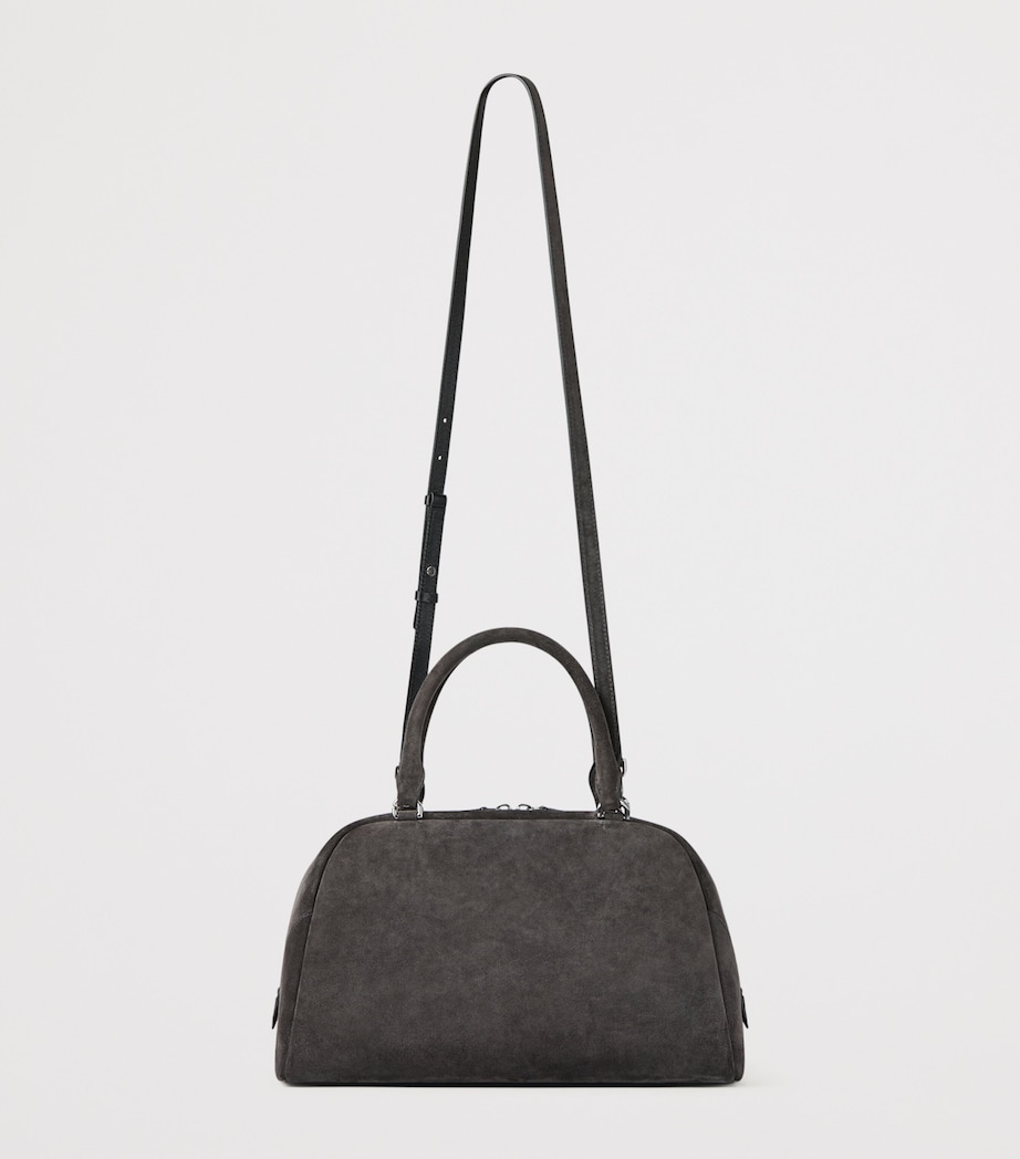 Suede Antigona Cube East-West Top-Handle Bag DARK GREY Image 4