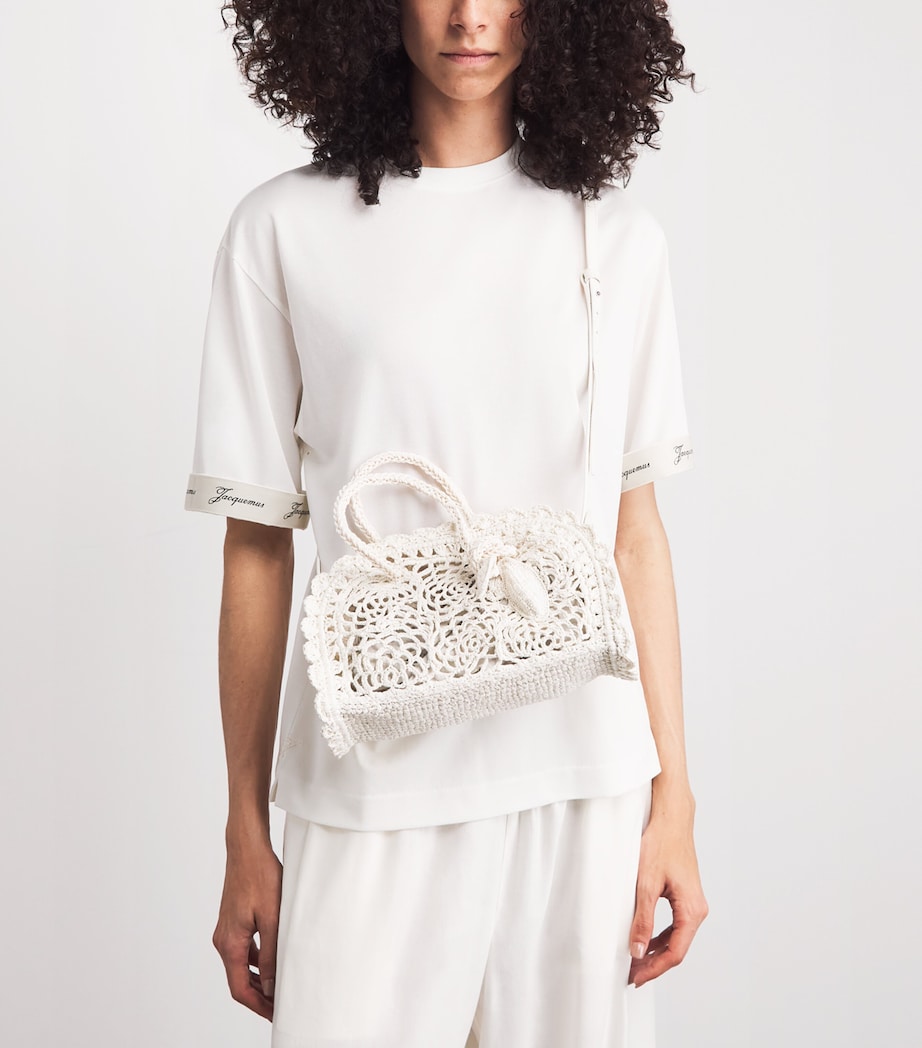 Jacquemus Raffia Le Petite Turismo Top-Handle Bag White Image 4