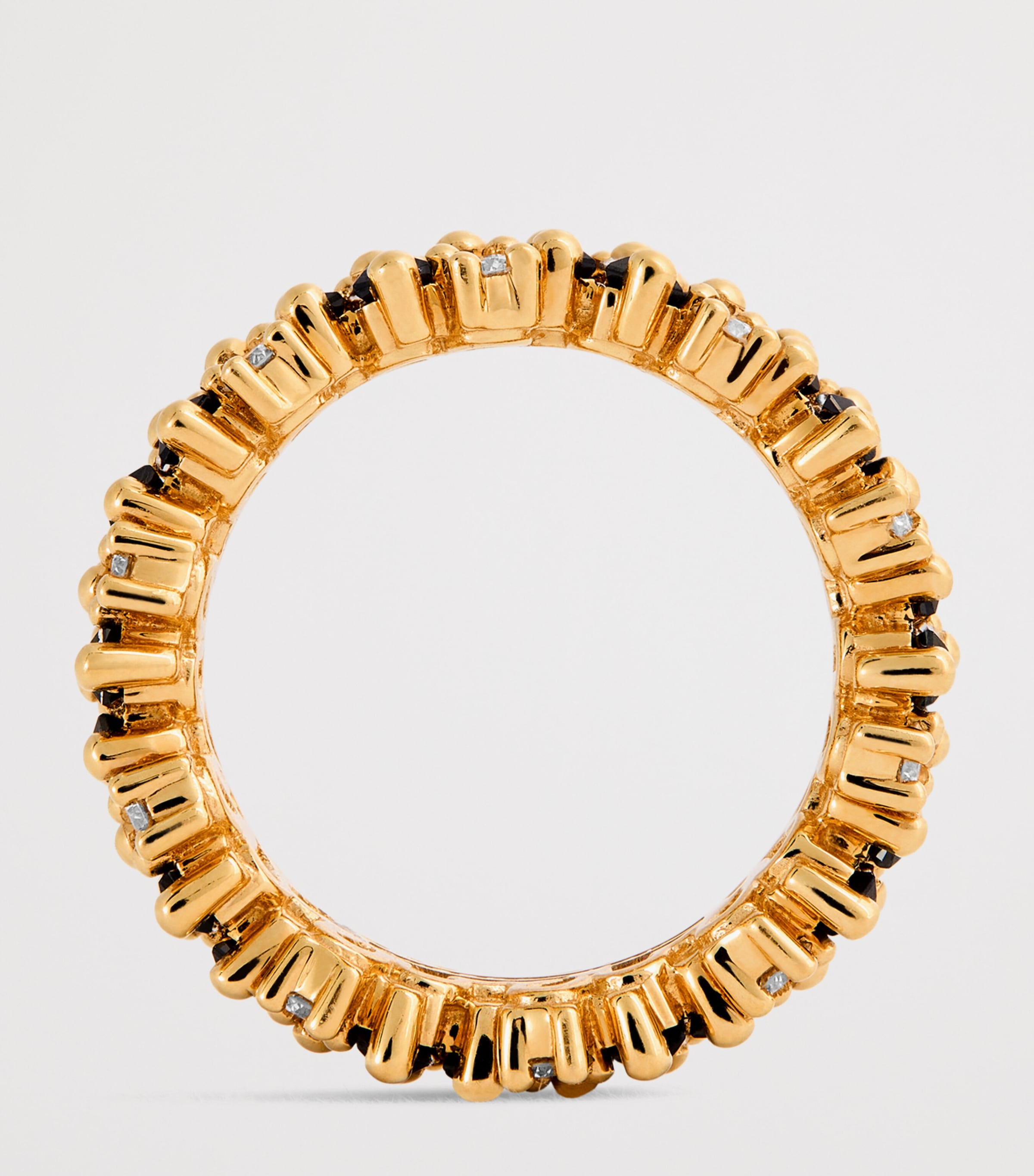 Suzanne Kalan Gold, Diamond and Black Sapphire Audrey Shimmer Eternity Ring Yg/bs Image 3