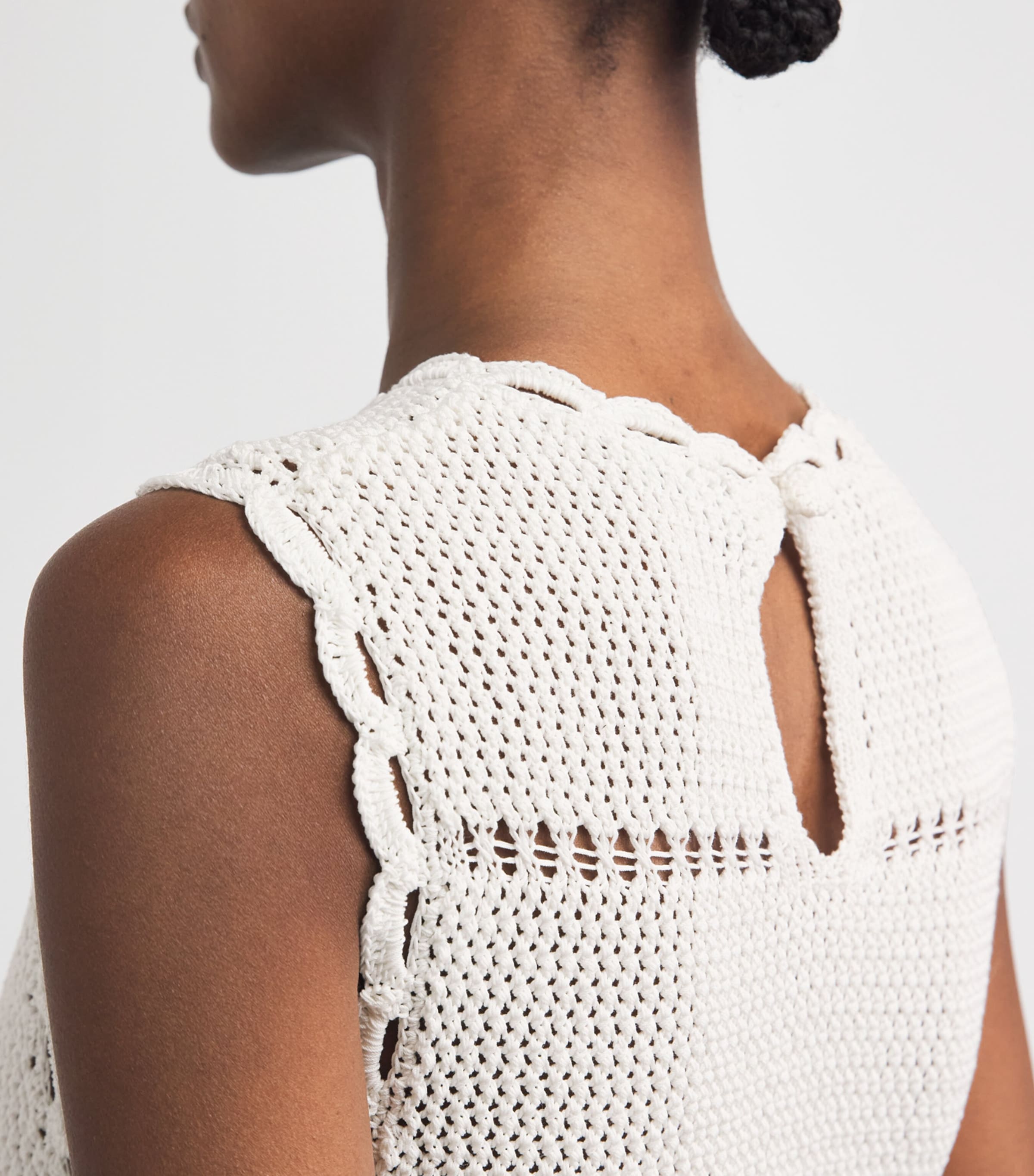 Erdem Womens Cotton Crochet Maxi Dress Ivory Image 5
