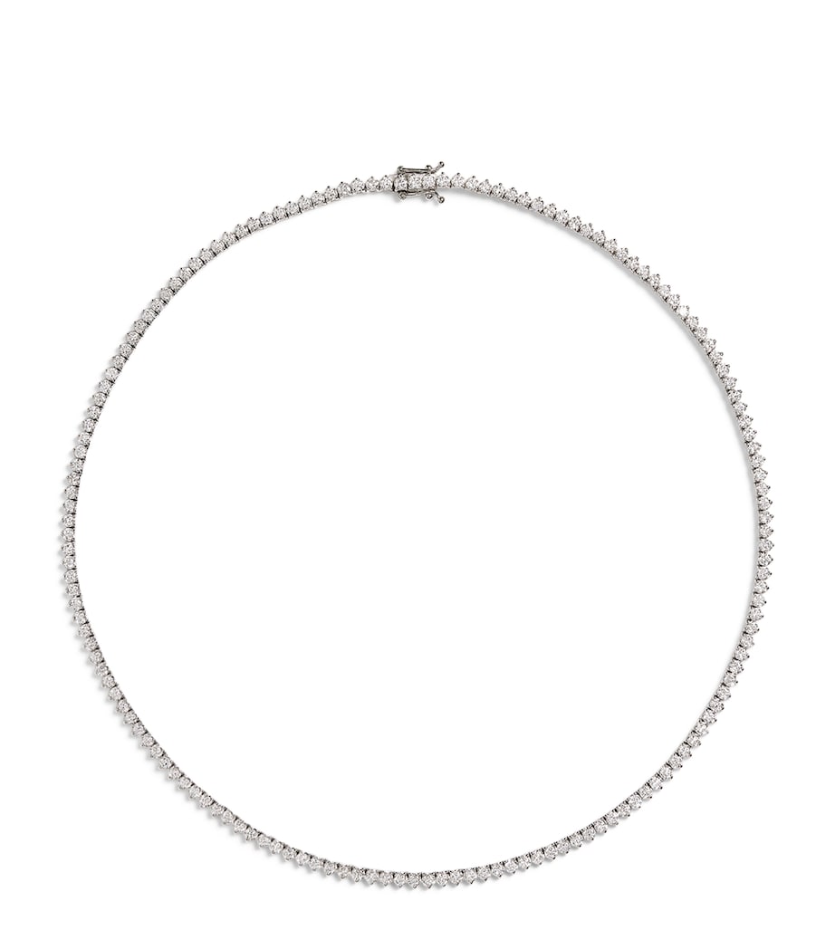 White Gold and Diamond Tennis Necklace (9.25ct) WHITE GOLD Image 1