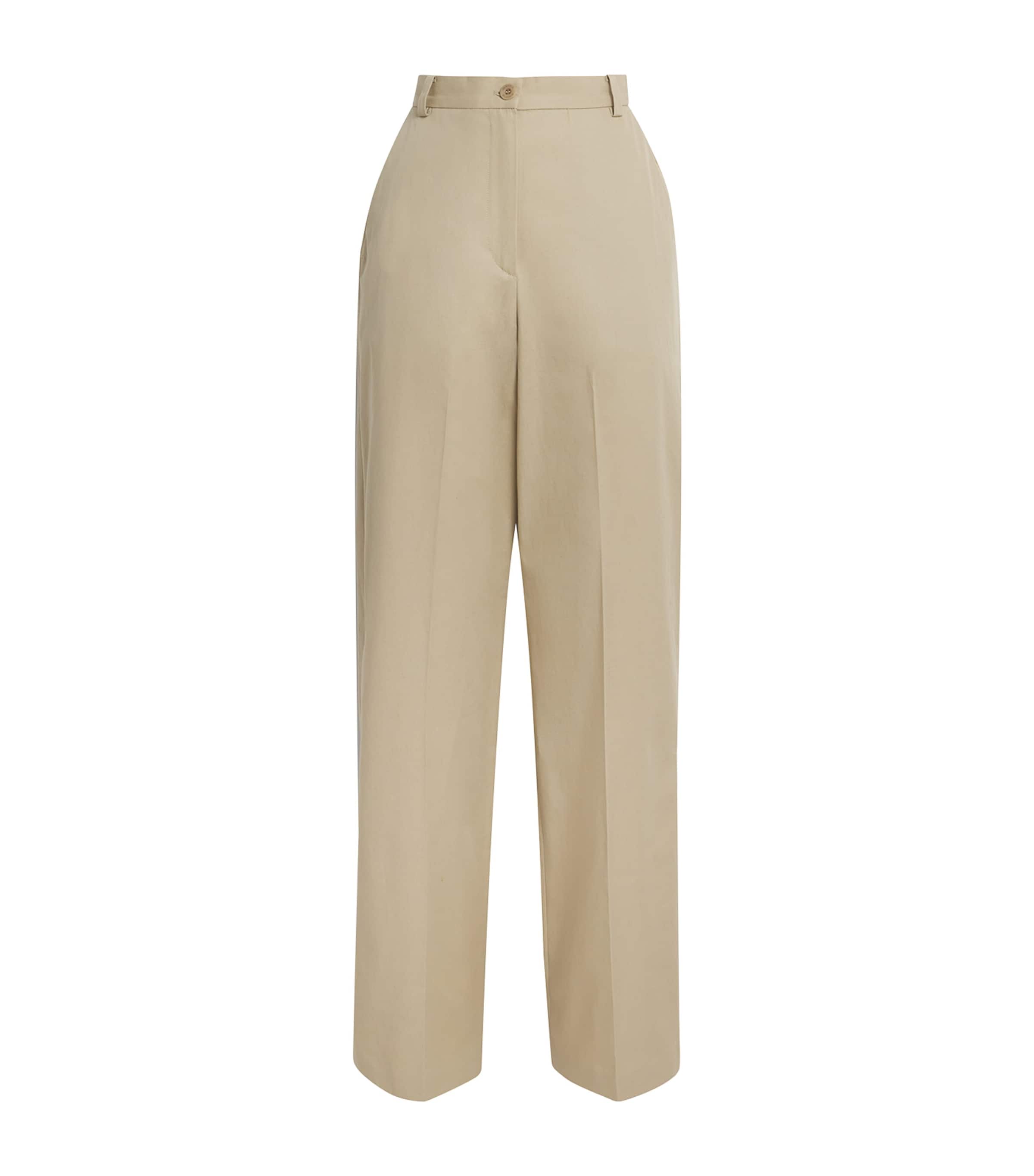 Claudie Pierlot Cotton Straight Trousers Beige Image 1