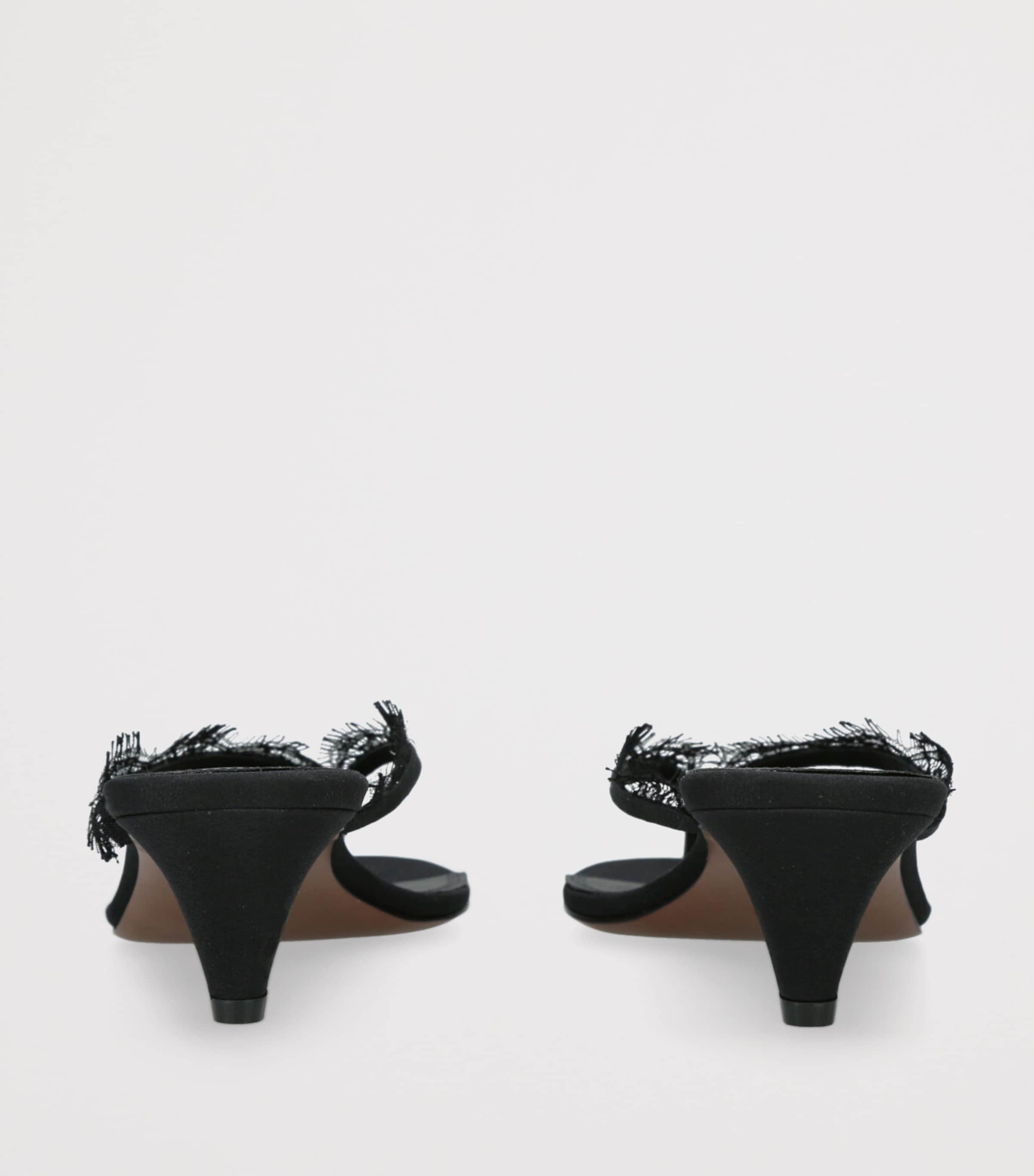 Lace-Trim Kalliope Sandals 40 BLACK Image 2