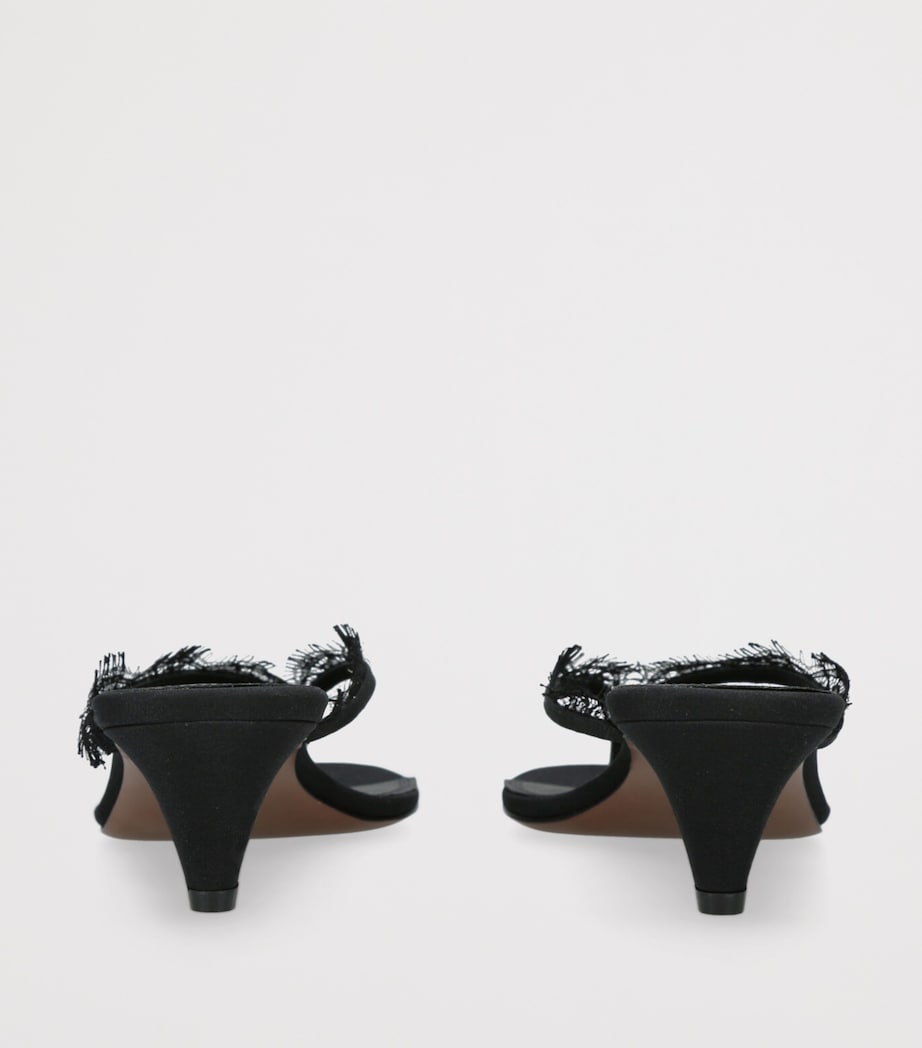 Lace-Trim Kalliope Sandals 40 BLACK Image 2