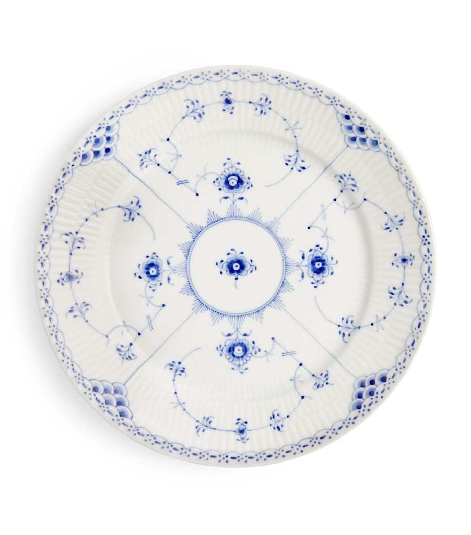 Blue Fluted Half Lace Plate (22cm) BLUE Image 1