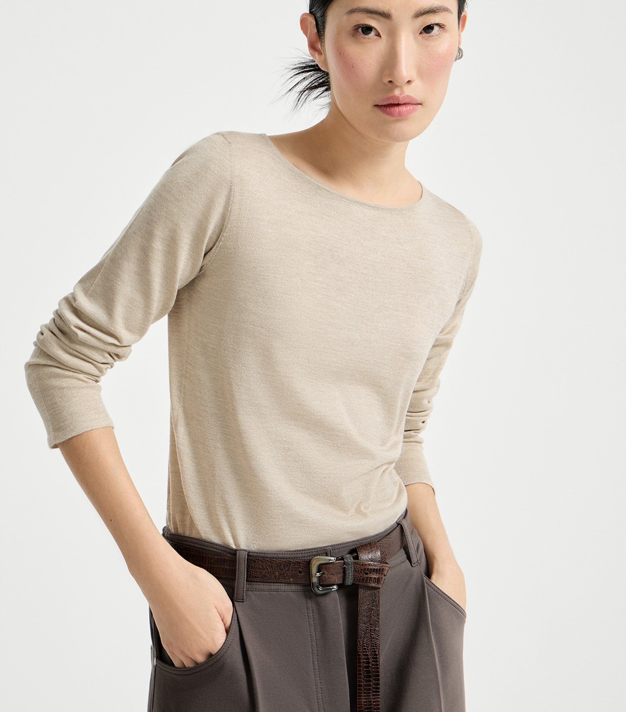 Brunello Cucinelli Womens Cashmere-Silk-Blend Sweater Image 2