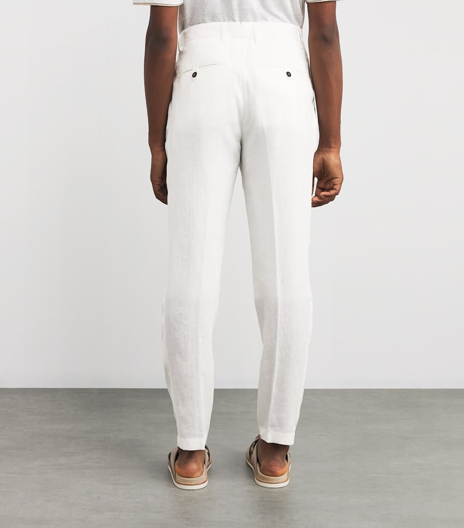 x Harrods Linen Tailored Trousers BIANCO Image 4