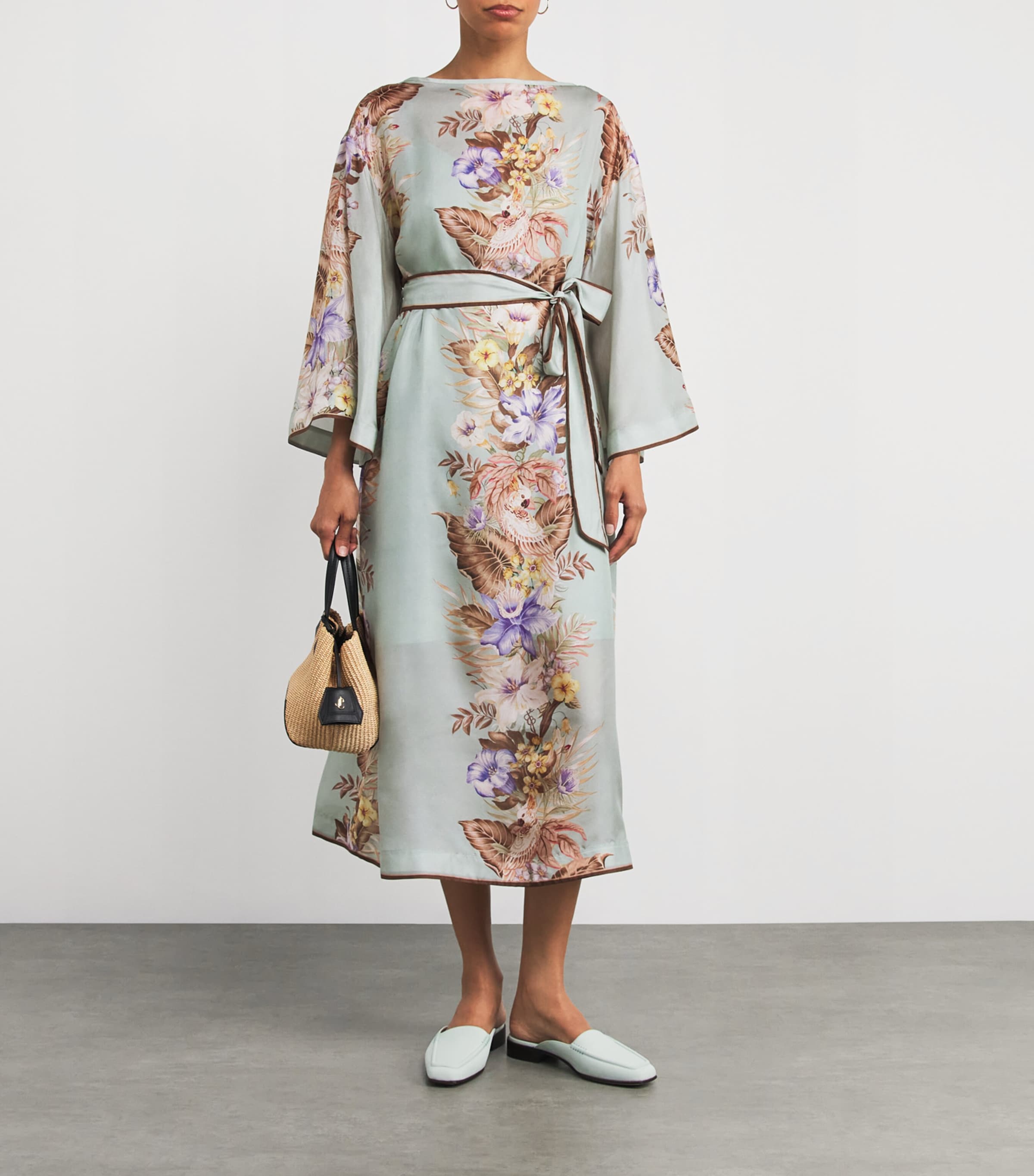 国内発送/送料関税込【ZIMMERMANN】 Coco Midi Dress Coco Tie Front Midi Dress Cream Multi Floral Online | Zimmermann