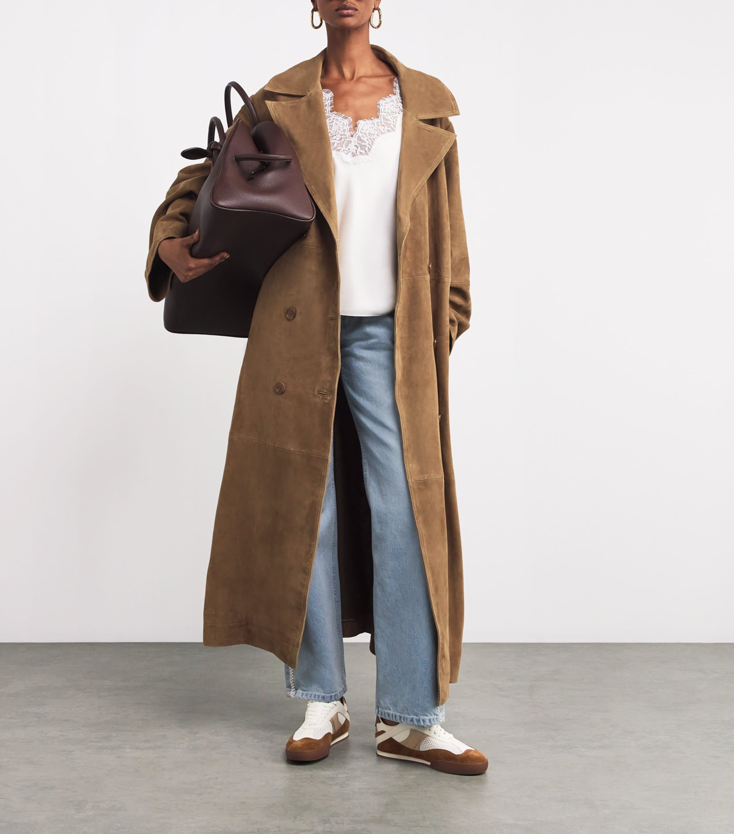 Leather Kick Sneakers BROWN/OTH Image 5