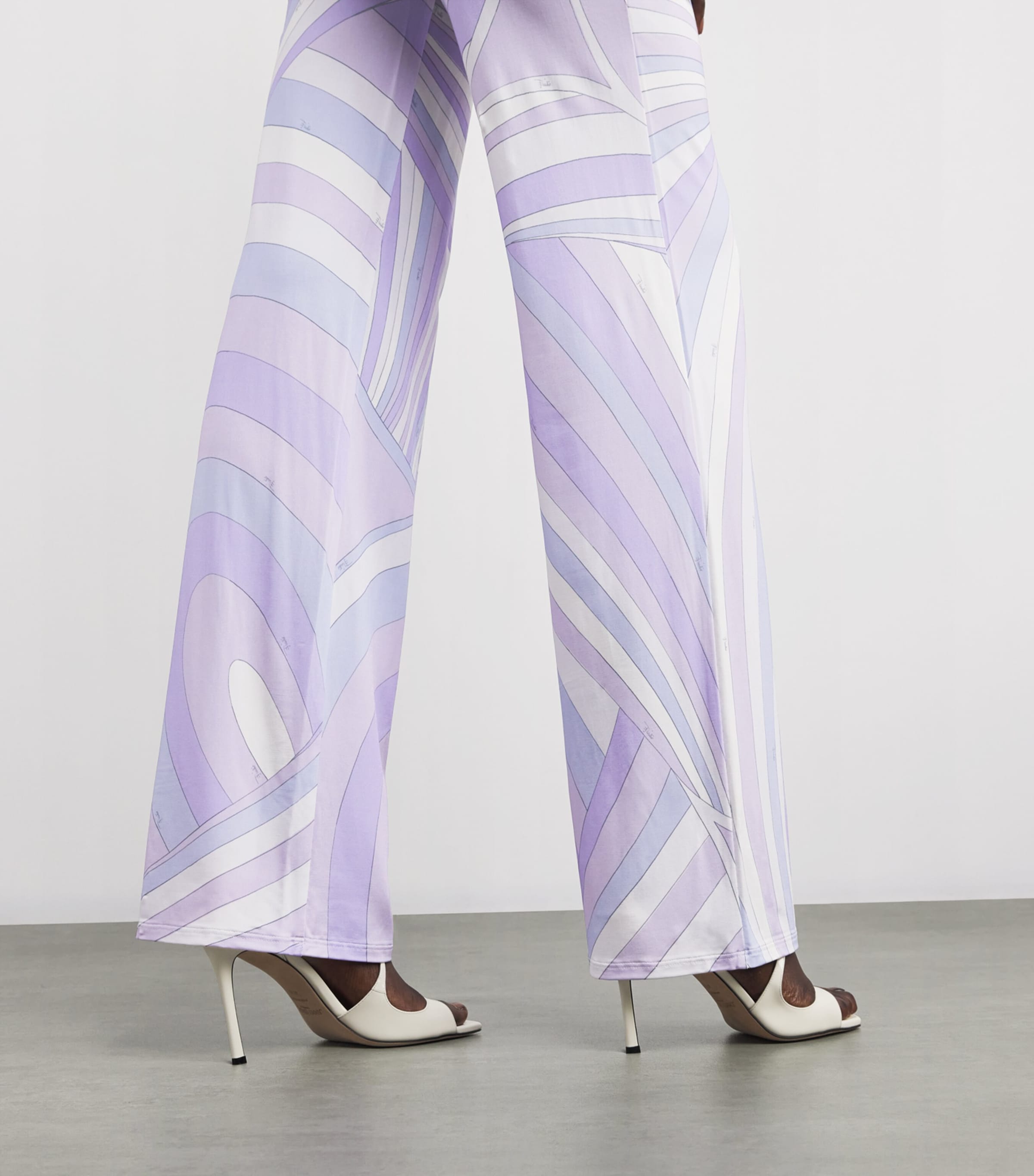 Satin Straight Trousers 009/LAVANDER Image 5