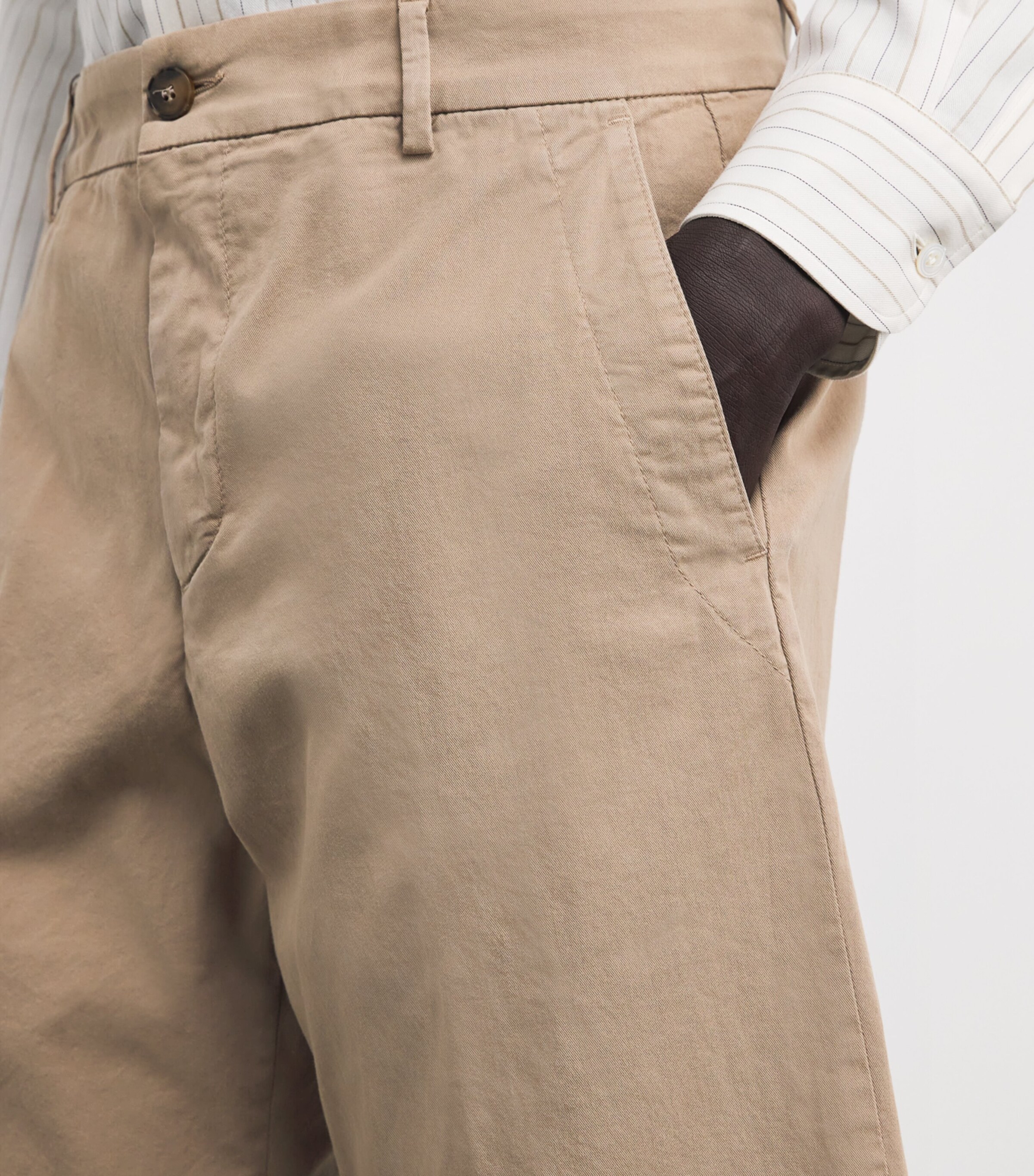 Canali Mens Cotton Bermuda Shorts Beige Image 6