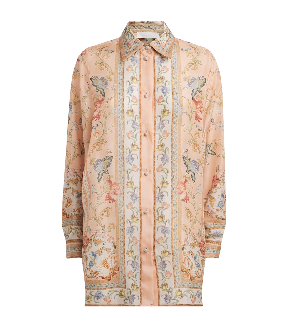 Zimmermann Womens Silk Roselight Shirt Pink Tapestry Floral Image 1