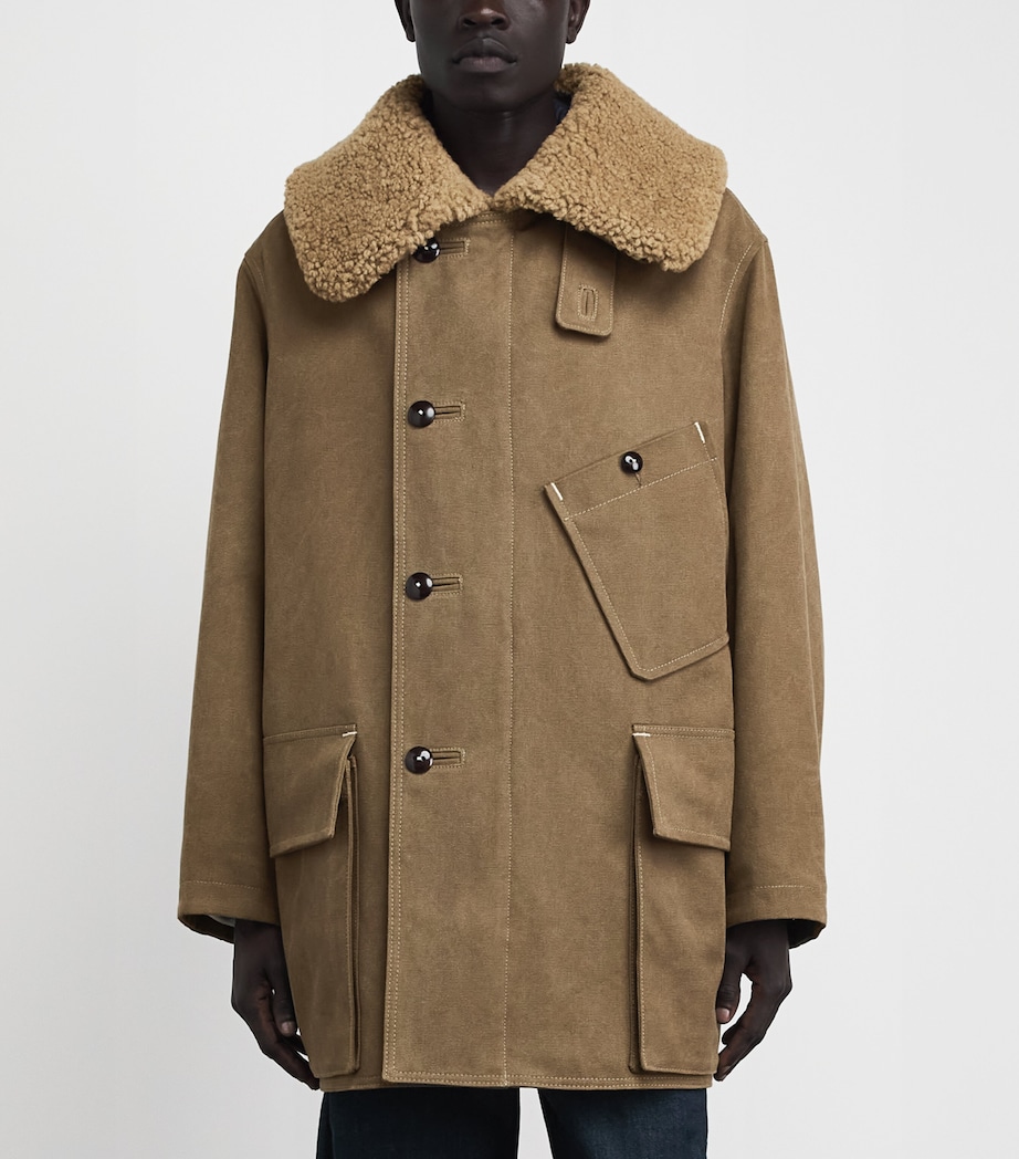 Lemaire Mens Shearling Winter Parka Sisal Image 4