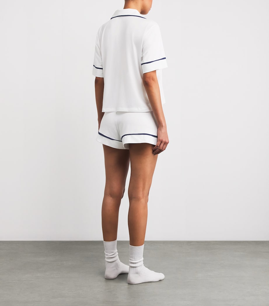 Polo Ralph Lauren Womens Cotton-Blend Short Pyjama Set White Cloud Image 3