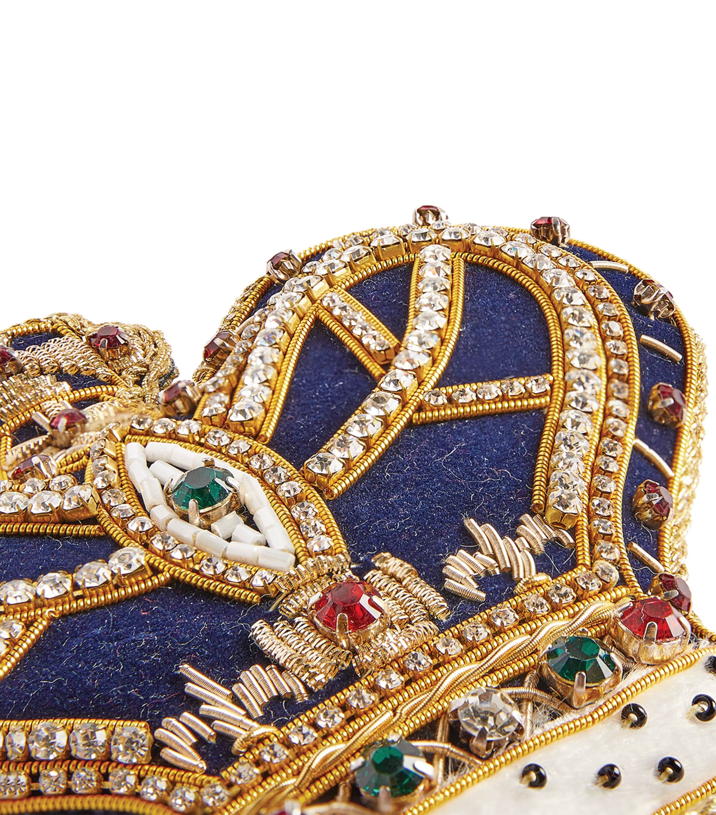 Crystal-Embellished Crown Tree Decoration NAVY Image 2