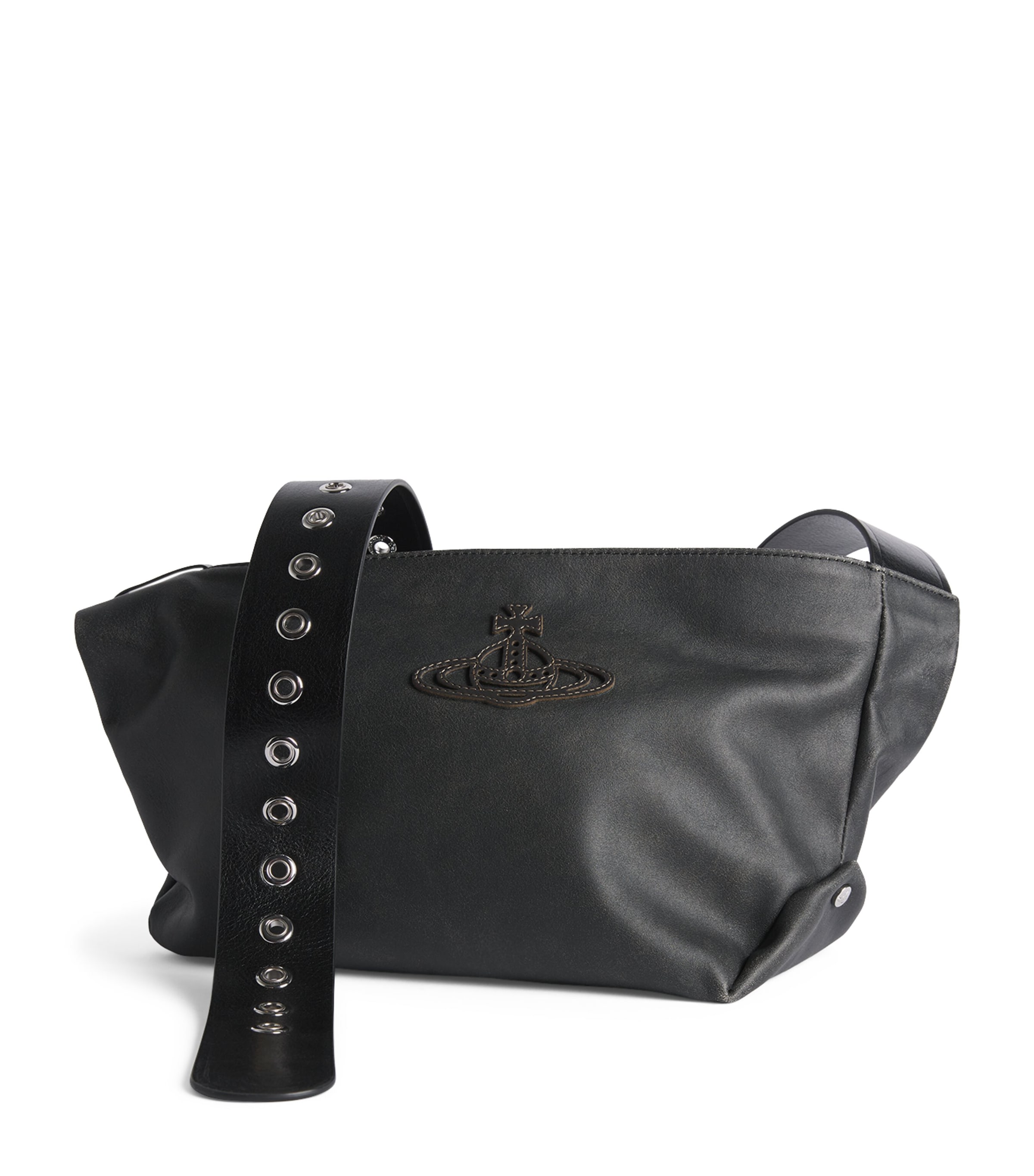 Vivienne Westwood Black Small Leather Maxime Shoulder Bag | Harrods HK