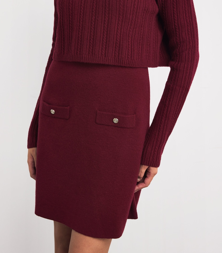 Cable-Knit Sweater Mini Dress BURGUNDY Image 4