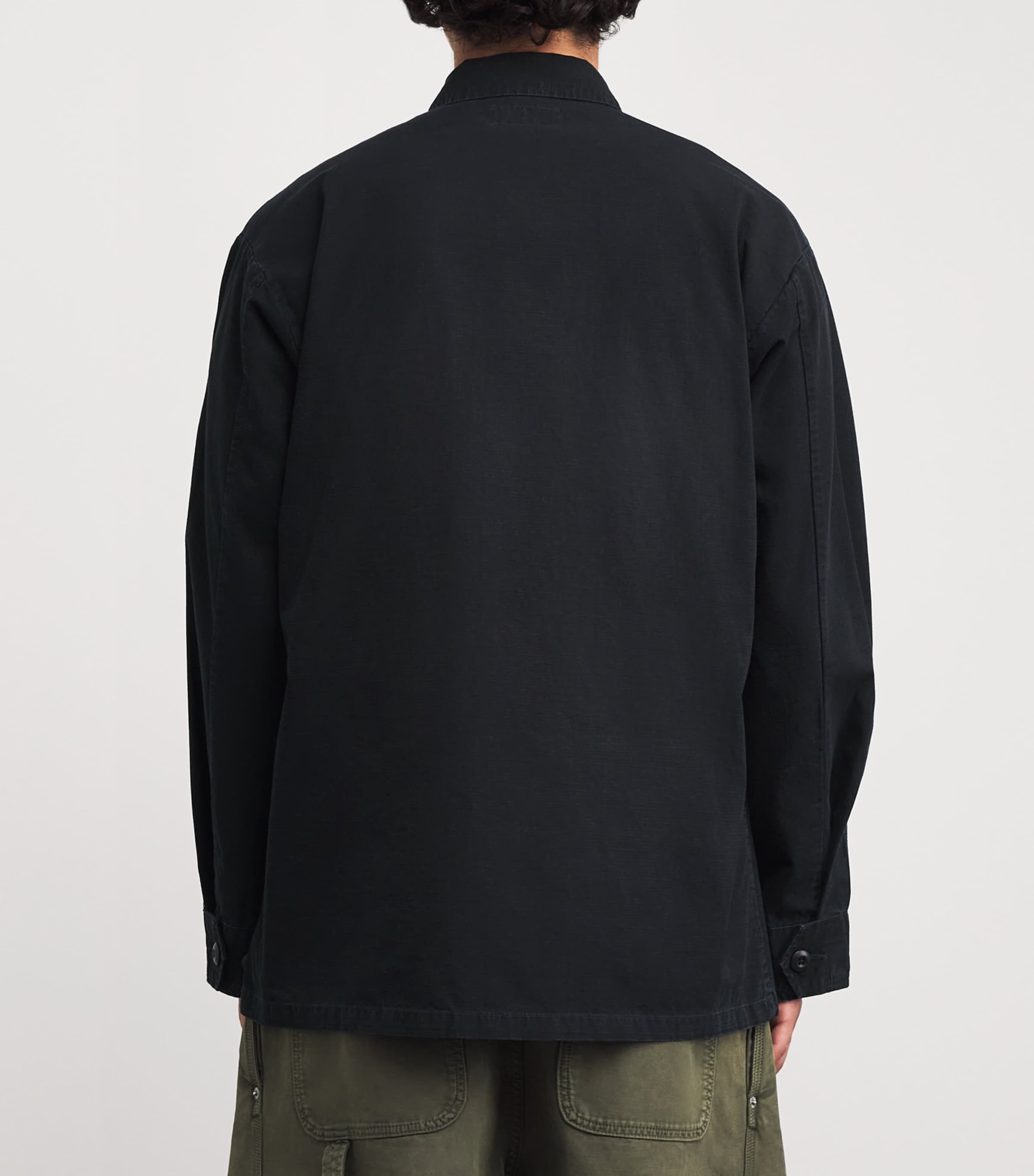 Cotton Ripstop Utility Overshirt BLACK Image 4