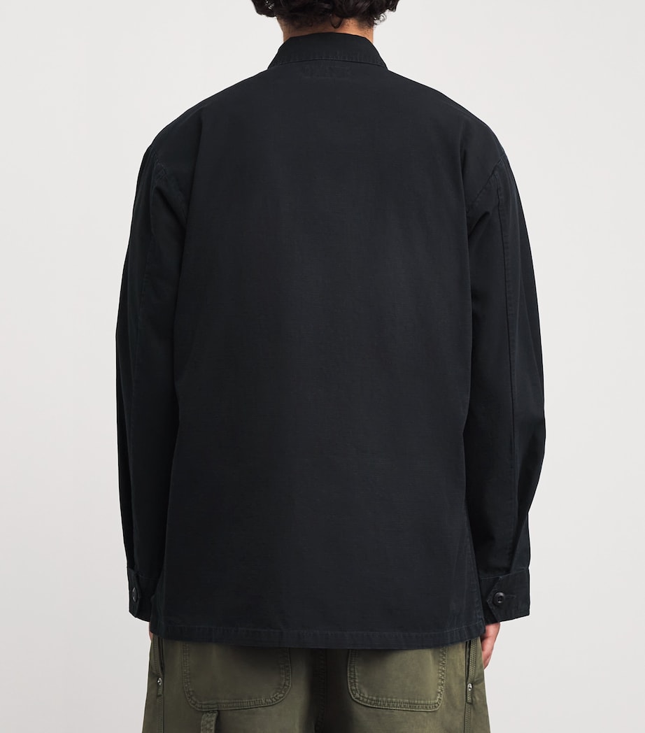 Cotton Ripstop Utility Overshirt BLACK Image 4
